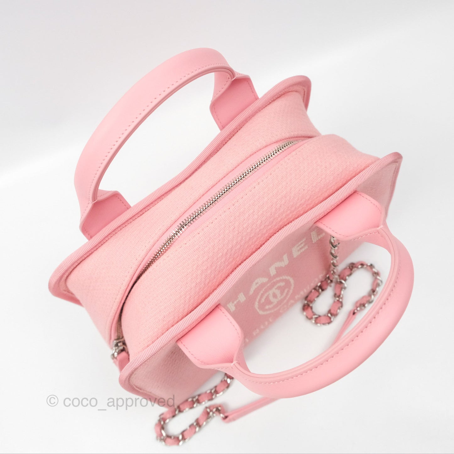 Chanel Deauville Bowling Bag Pink Silver Hardware