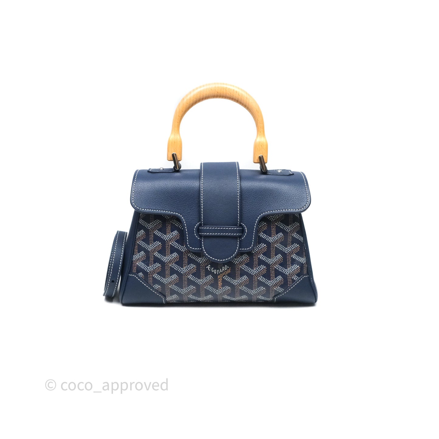 Goyard Saïgon Mini Bag Navy Goyardine Canvas/ Chevroches Calfskin