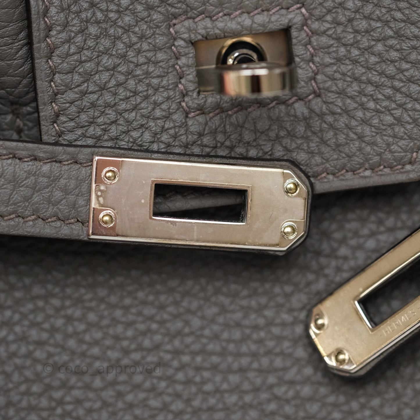 Hermès Birkin 25 Retourne Gris Etain 8F Togo Palladium Hardware