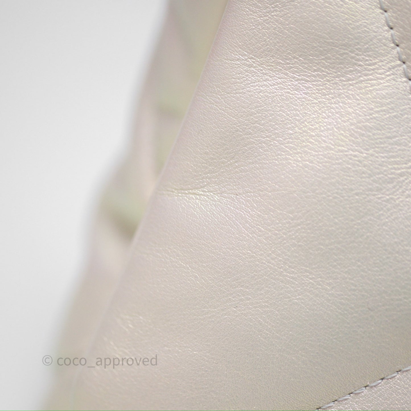 Chanel 19 Small Iridescent White Mixed Hardware