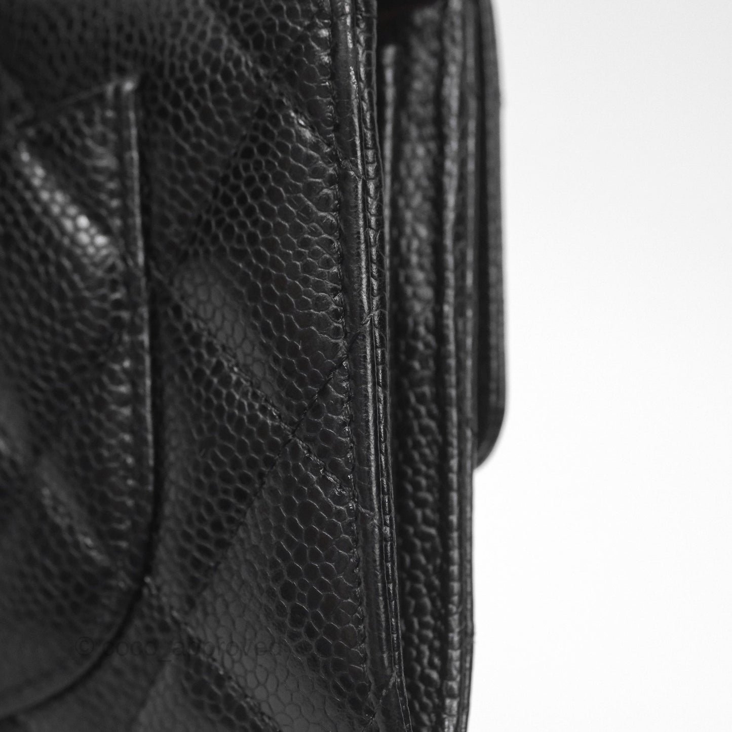 Chanel Quilted Classic Zip Long Wallet Black Caviar Gold Hardware