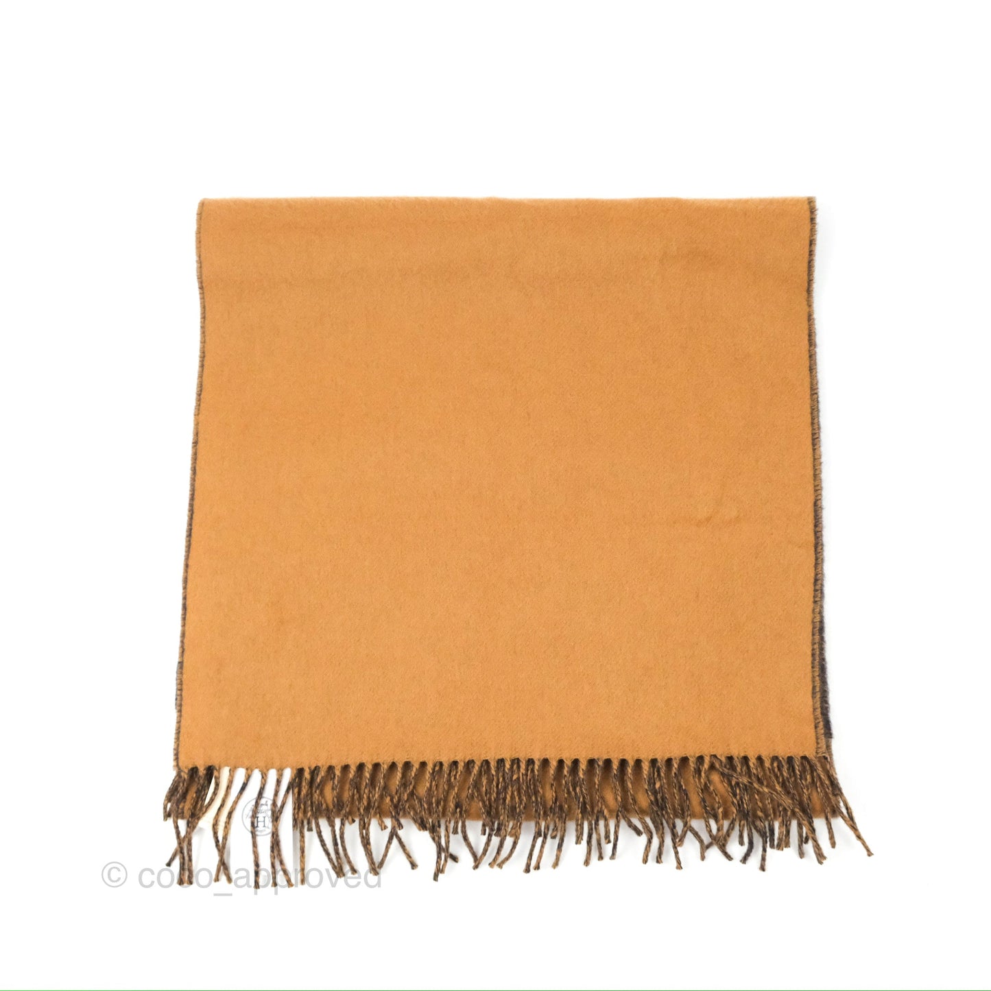Hermès Cashmere Recto Verso Muffler Scarf Camel/ Marine