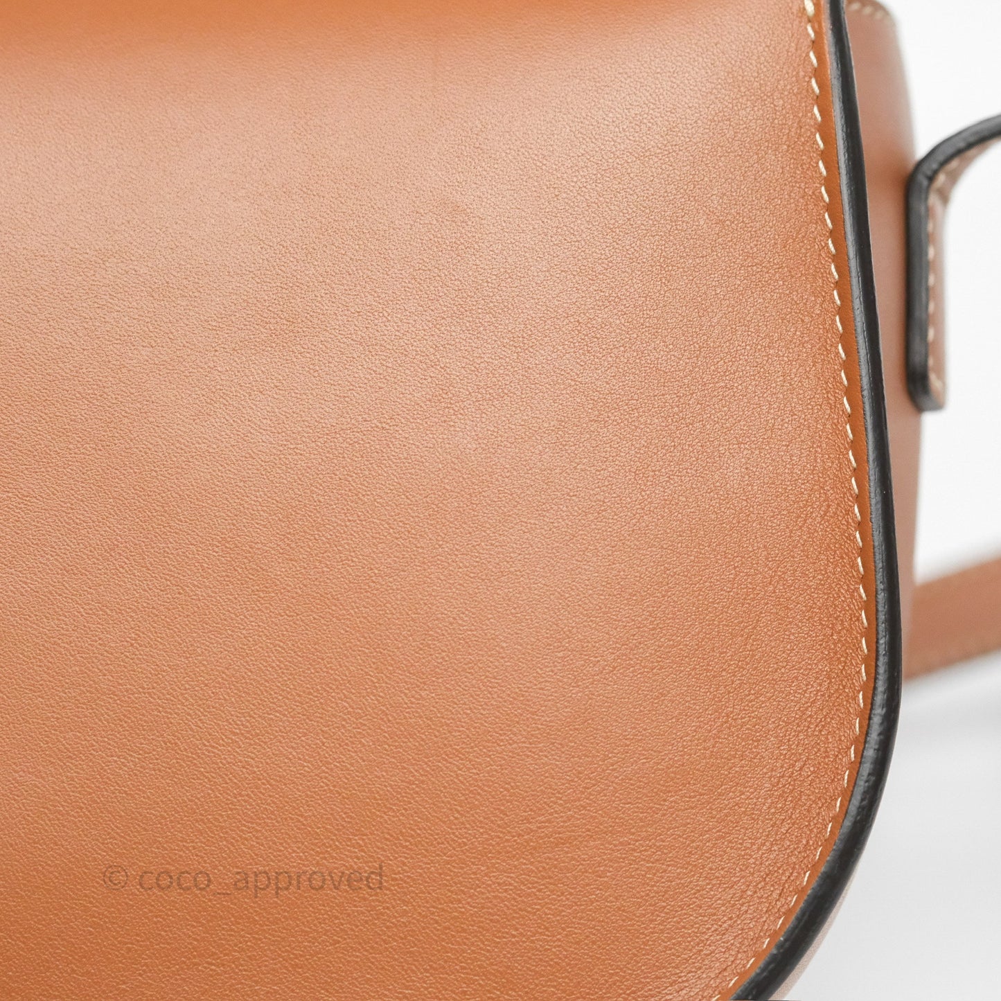 Celine Gold Studs Folco Cuir Triomphe in Smooth Calfskin Tan