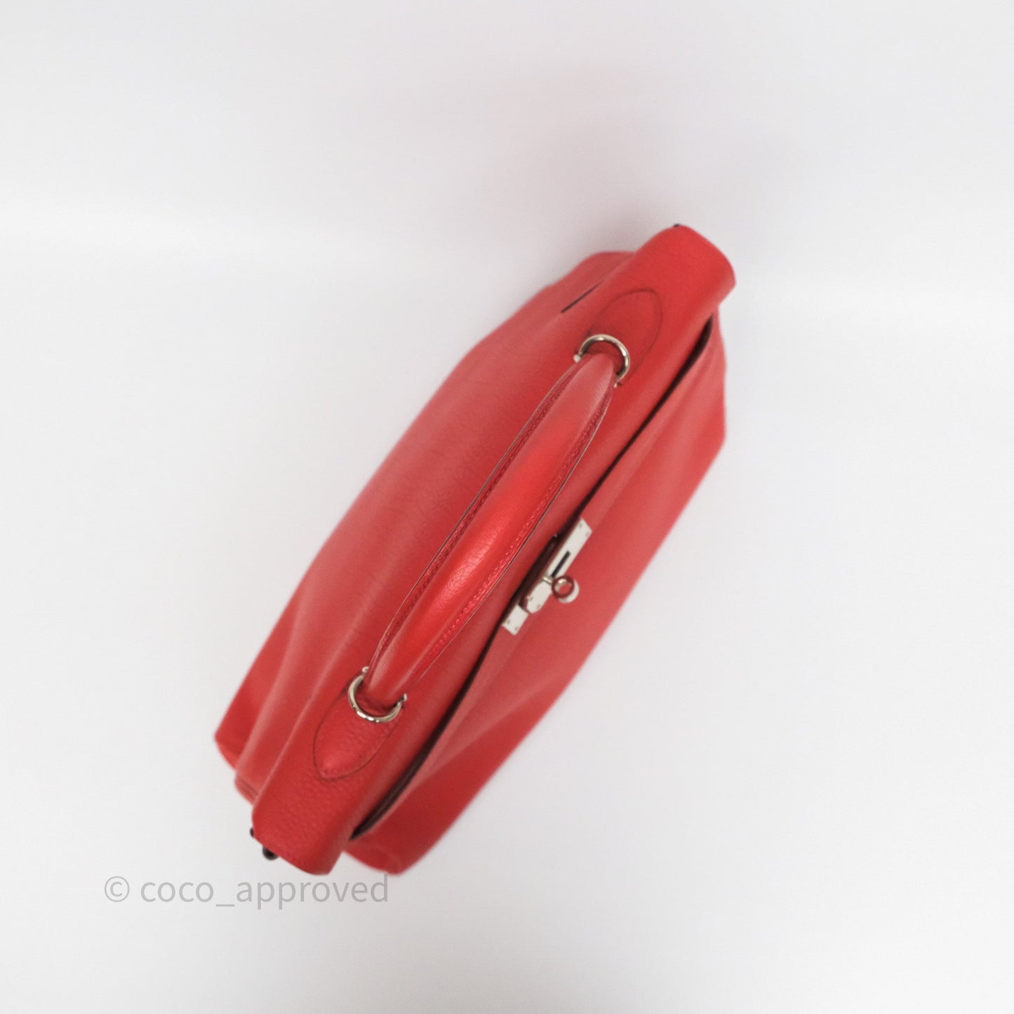 Hermès Kelly 35 Retourne Red Togo Palladium Hardware