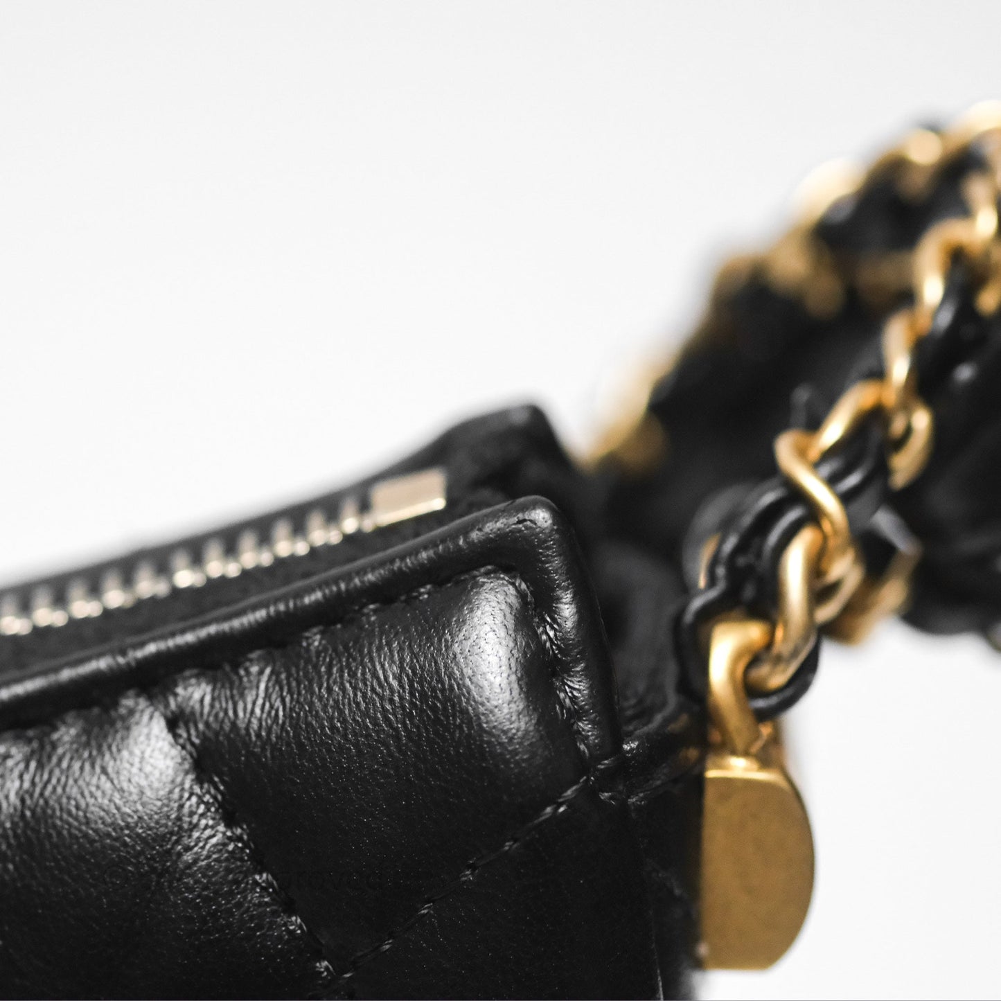 Chanel Hobo Bag Black Aged Calfskin Aged Gold Hardware