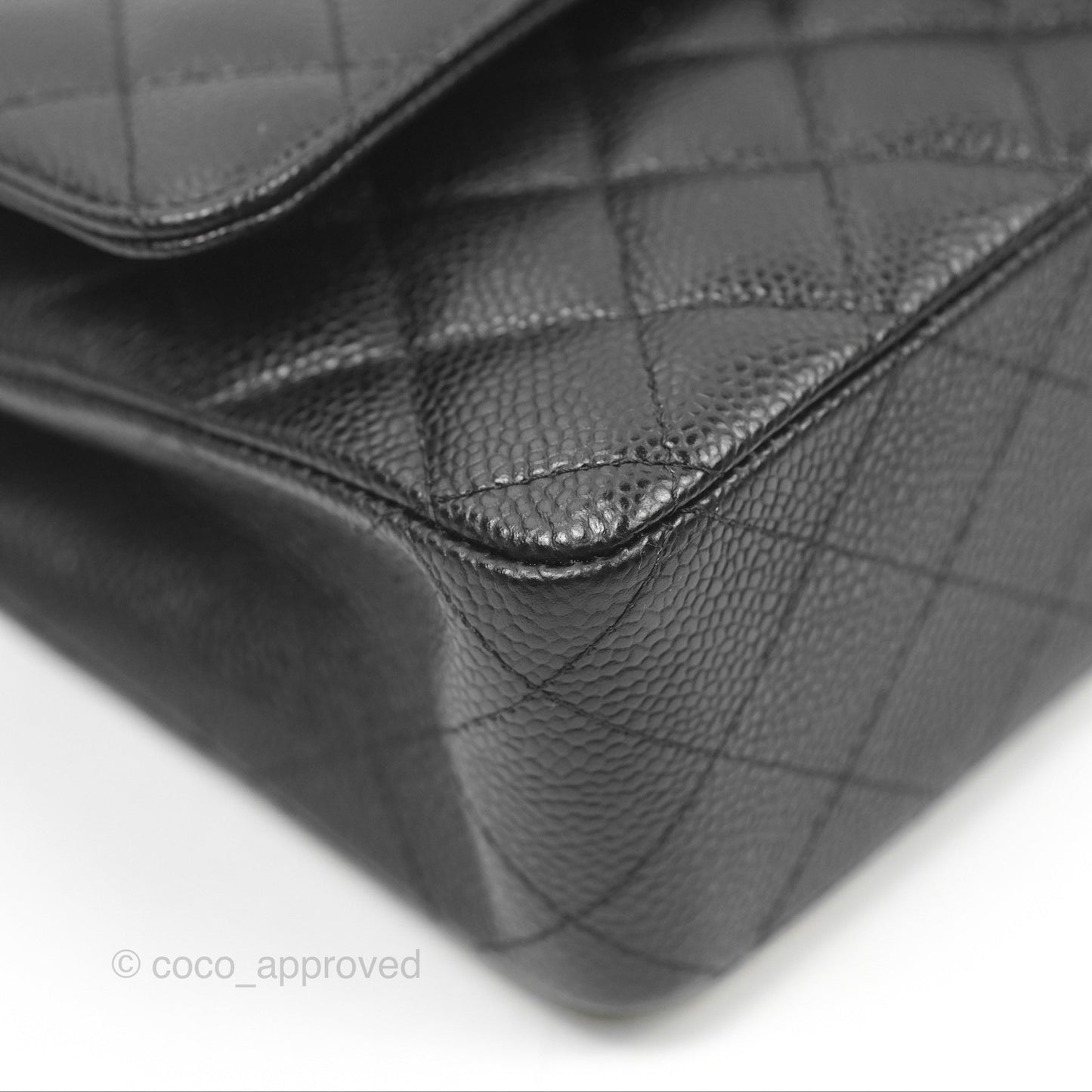 Chanel Classic M/L Medium Flap Quilted Black Caviar Gold Hardware