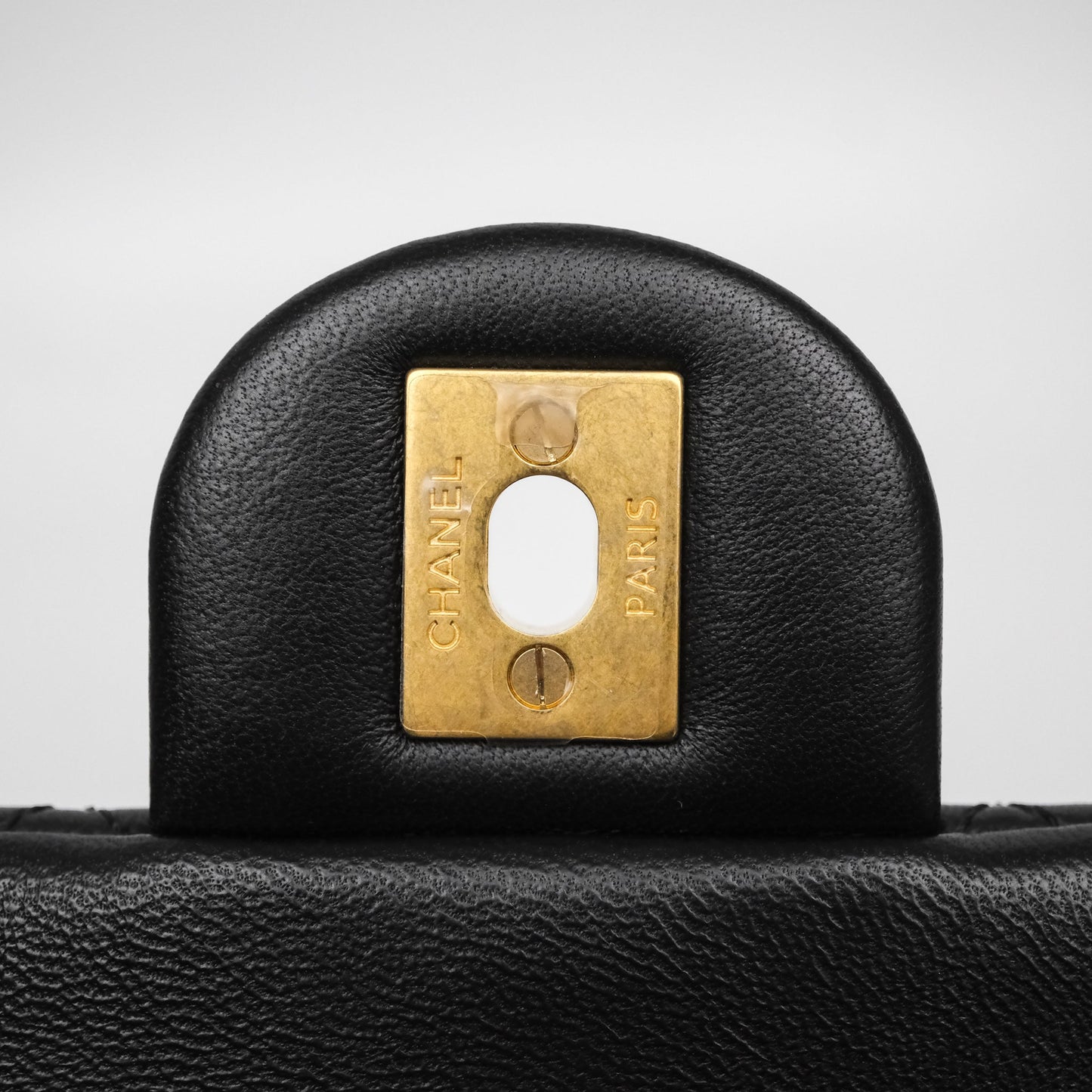 Chanel Mini Rectangular Flap with Camellia Adjustable Chain Black Lambskin Aged Gold Hardware