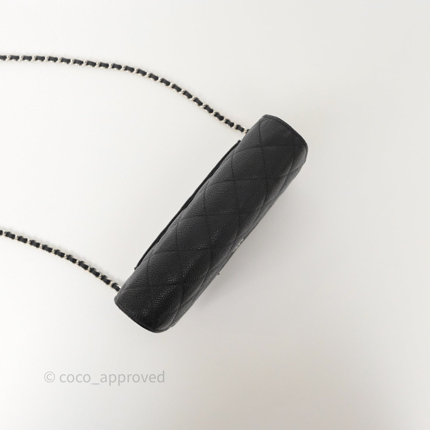 Chanel Classic Wallet On Chain WOC Quilted Black Caviar Silver Hardware
