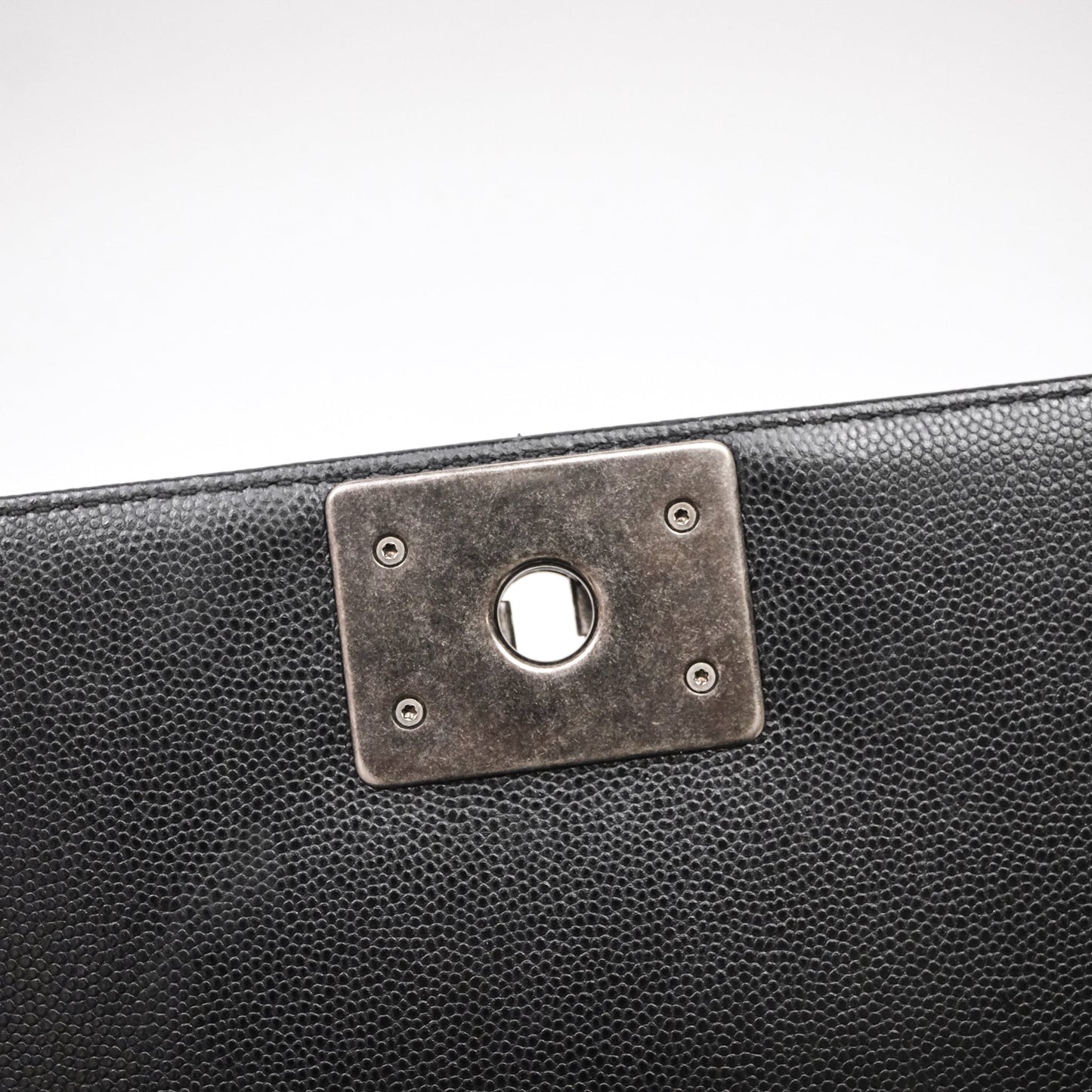 Chanel Medium Boy Chevron Black Caviar Ruthenium Hardware