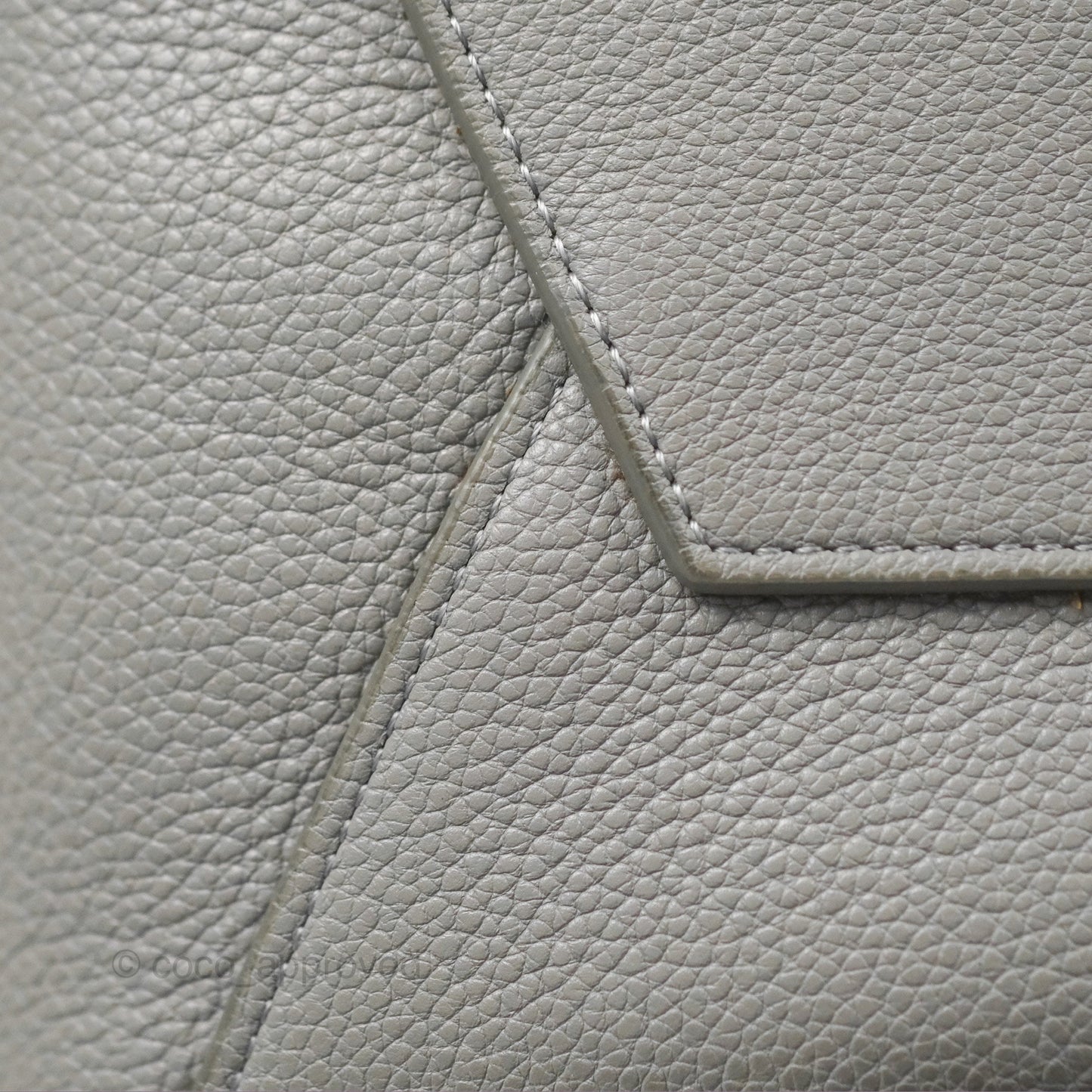 Celine Sangle Bucket Bag Grained Calfskin Grey