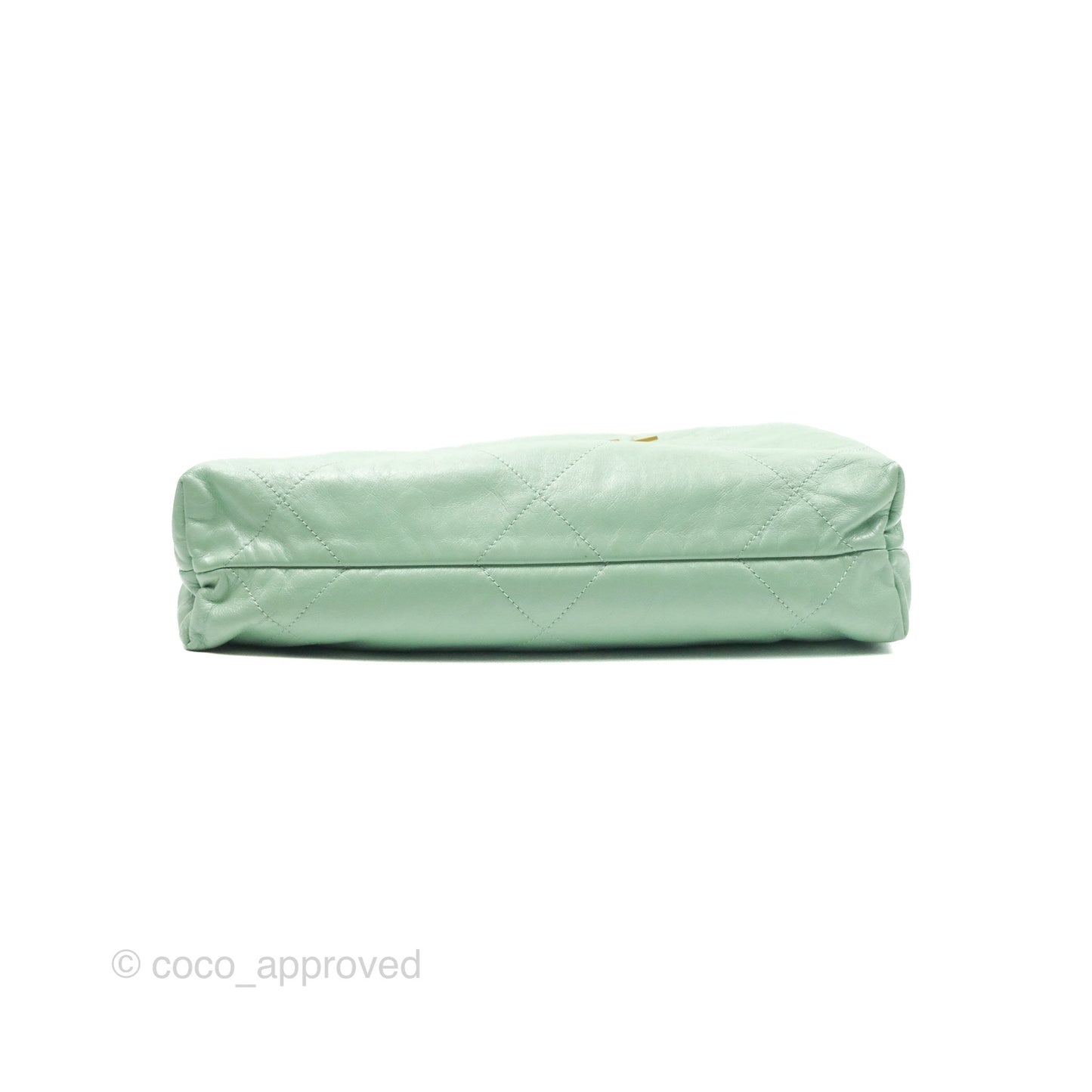 Chanel 22 Small Mint Green Shiny Calfskin Aged Gold Hardware