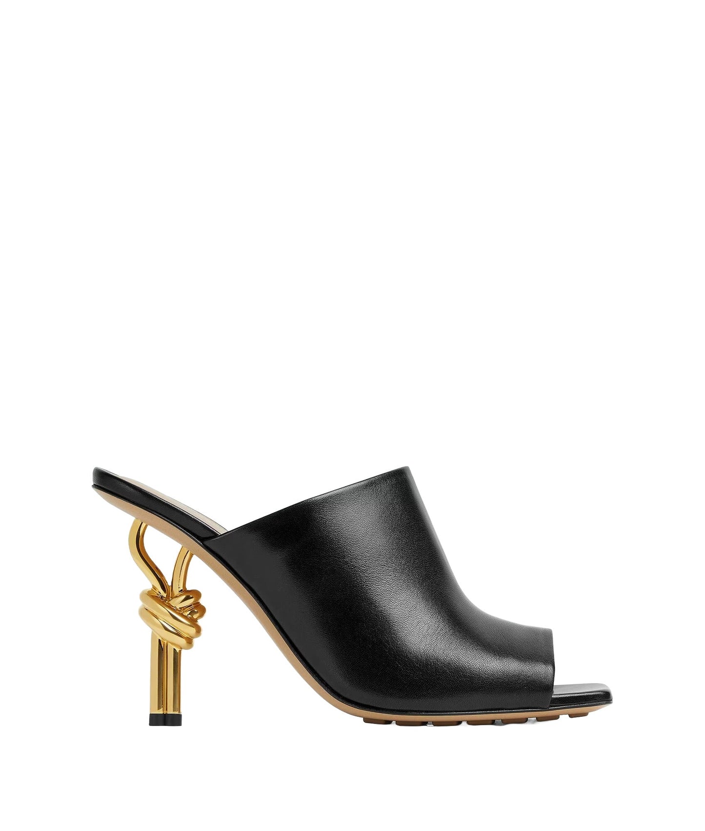 Luxury Bottega Veneta Black Nappa Leather Knot Mules