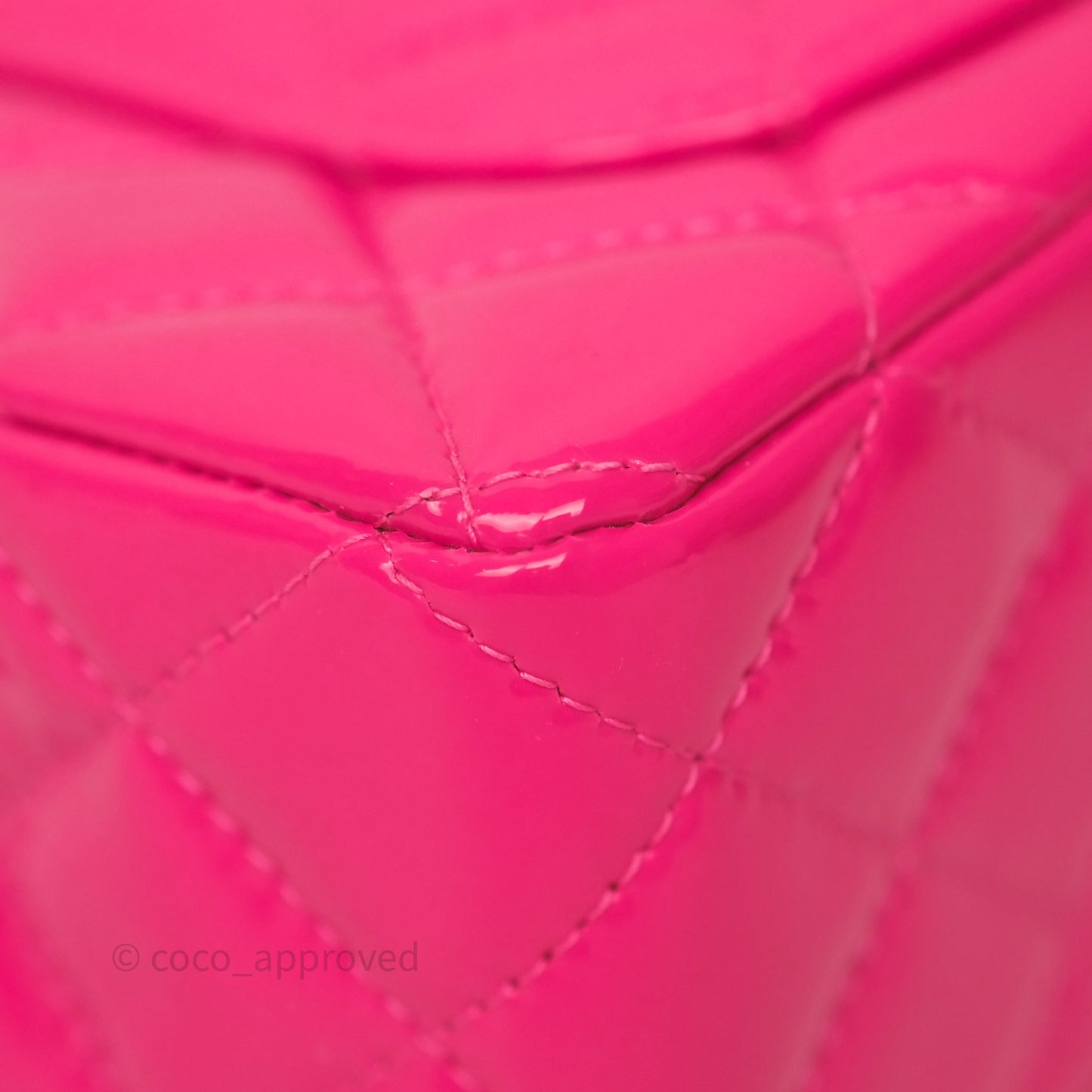 Chanel Quilted Mini Rectangular Flap Neo Pink Patent Gold Hardware