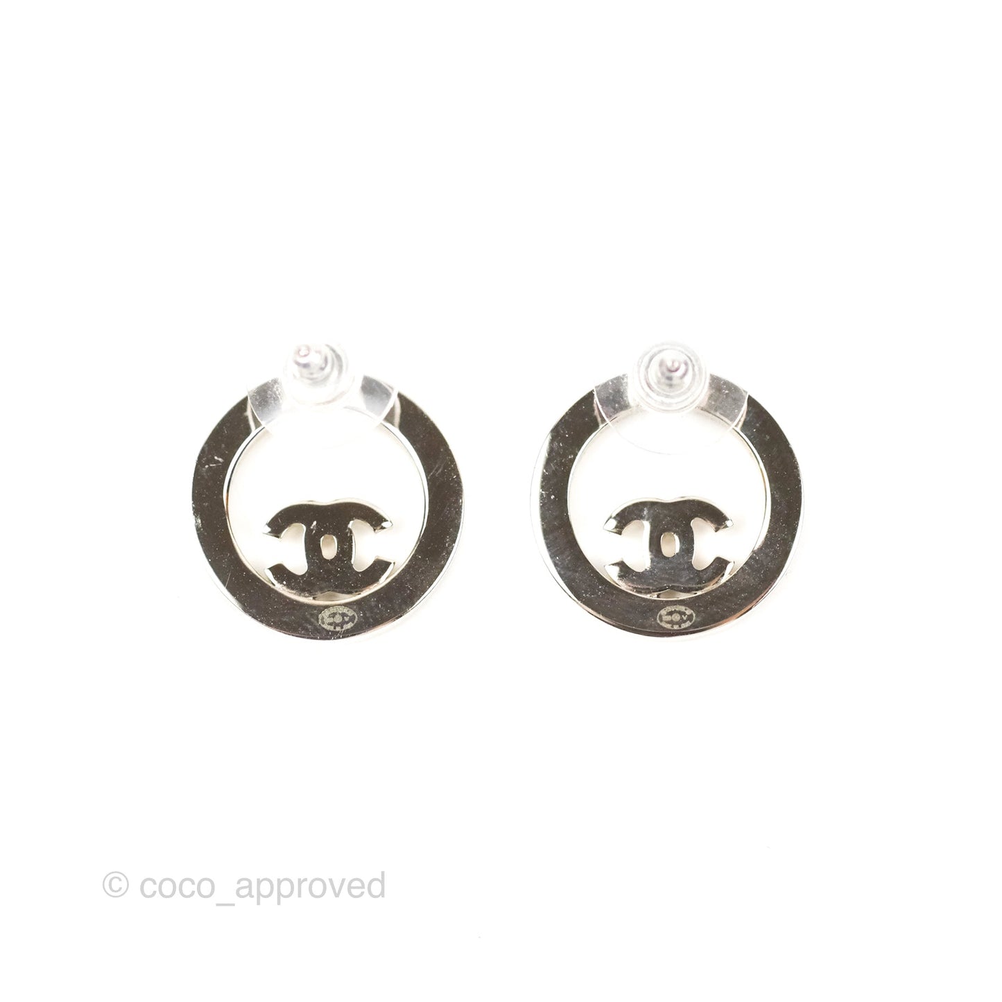 Chanel CC Crystal Round Earrings 17S