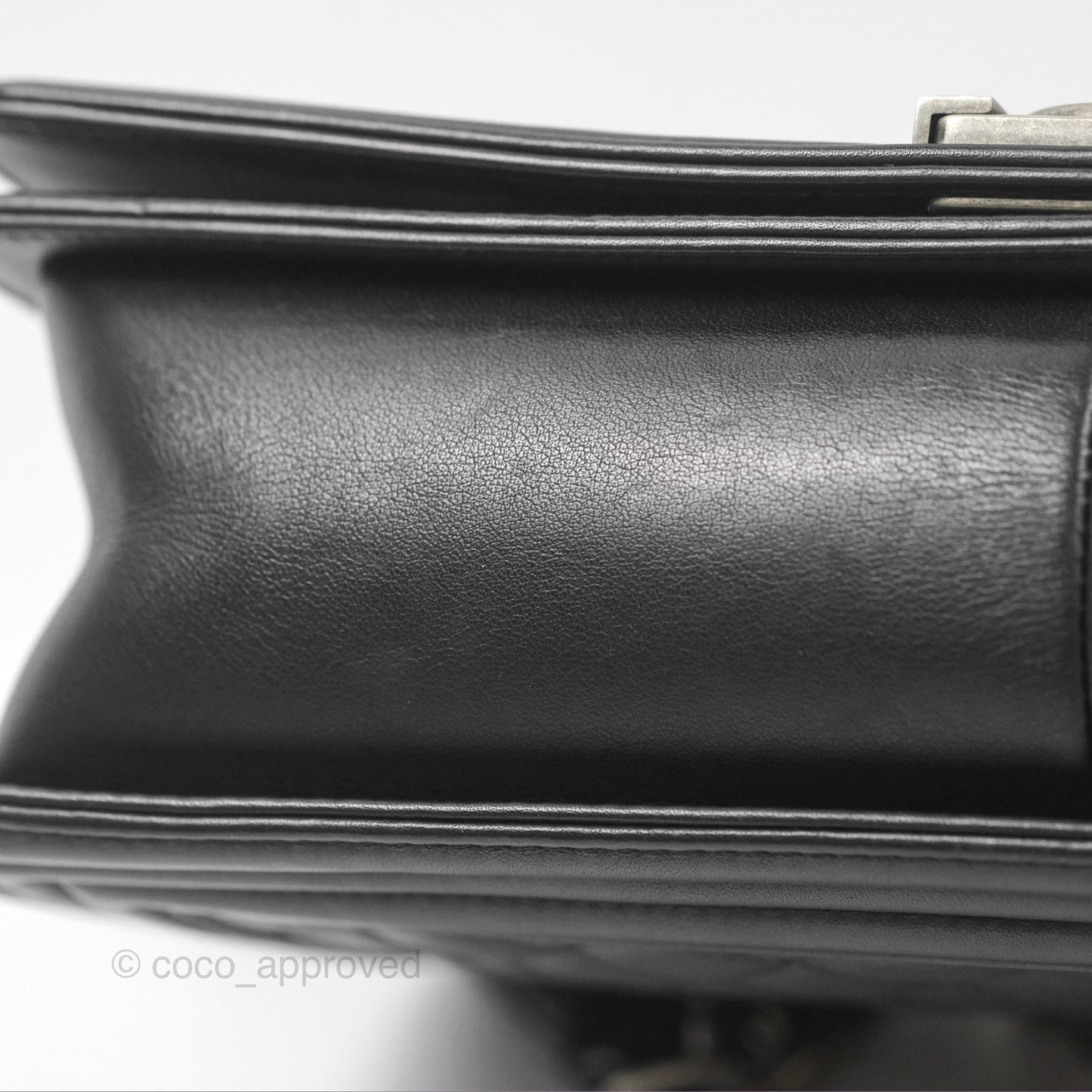 Chanel Quilted New Medium Boy Black Lambskin Ruthenium Hardware