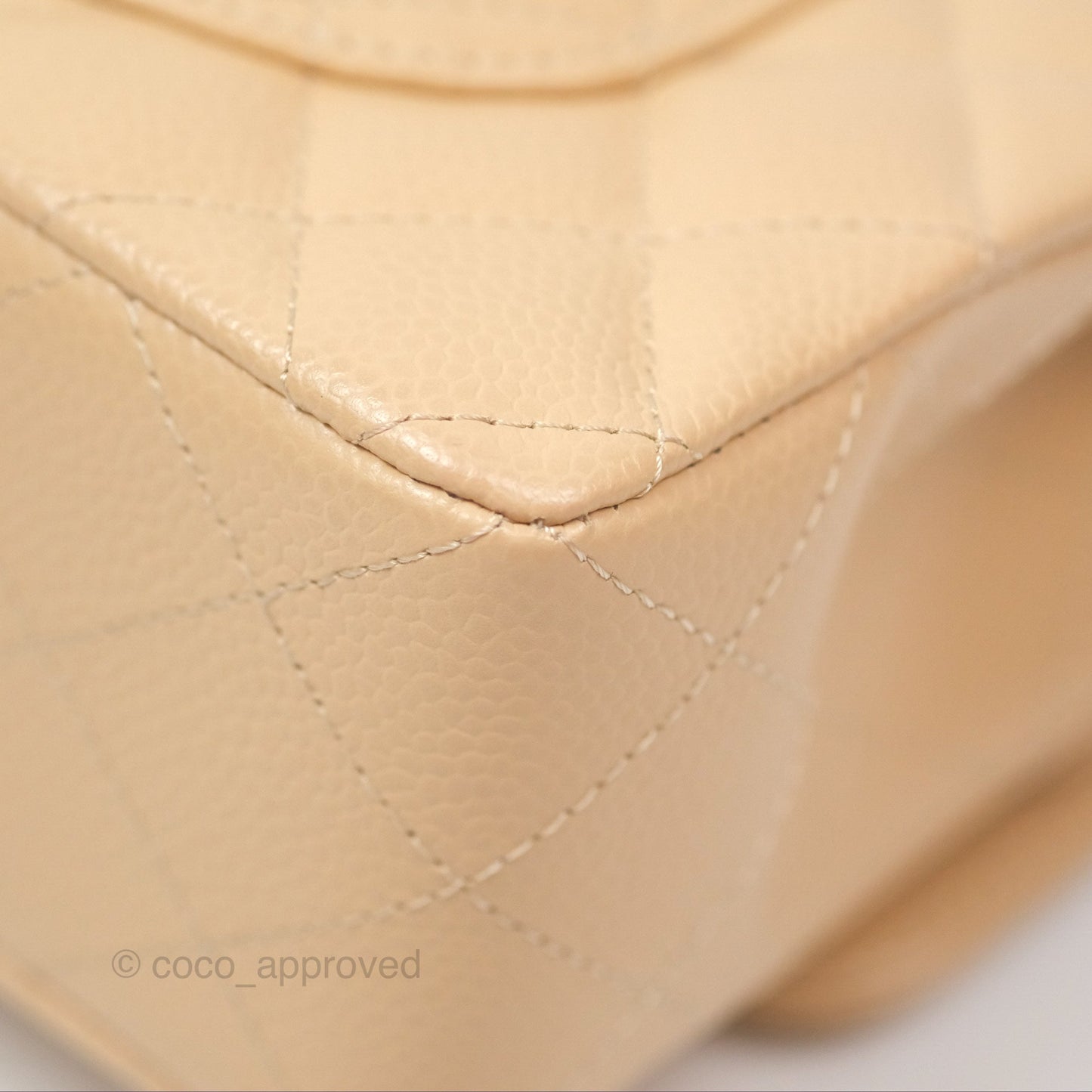 Chanel Classic Small S/M Quilted Flap Beige Caviar Gold Hardware