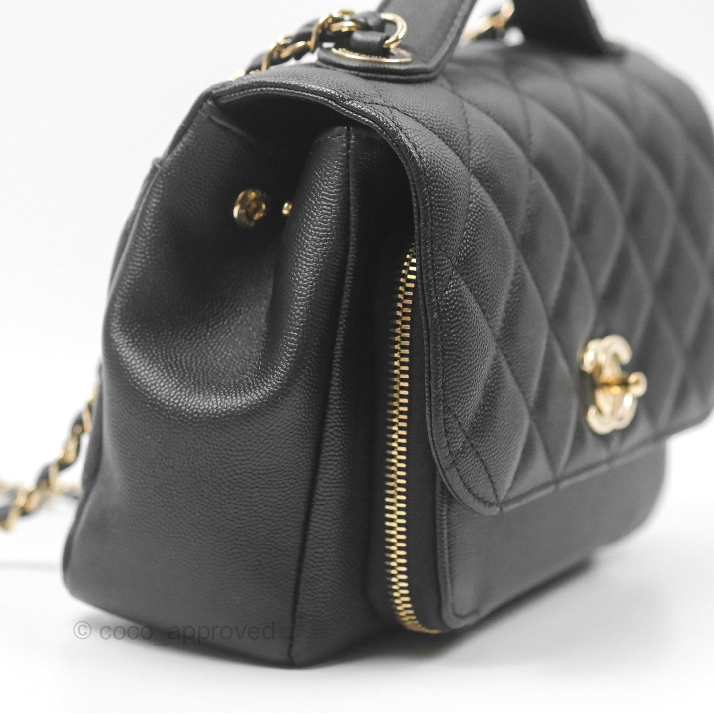 Chanel Quilted Medium Business Affinity Flap Black Caviar Gold Hardware