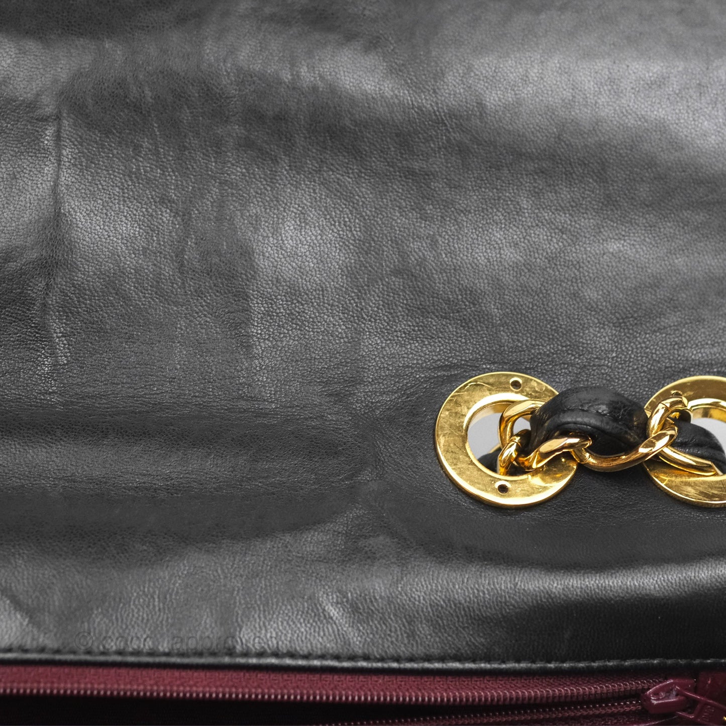 Chanel Vintage Jumbo Single Flap Black Lambskin 24K Gold Hardware