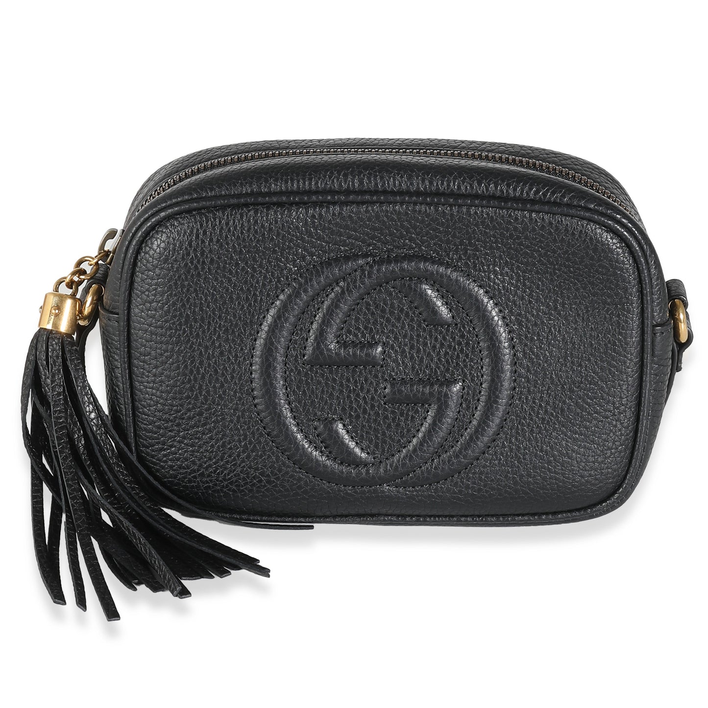 Luxury Gucci Trending 2025 Black Pebbled Calfskin Small Soho Disco