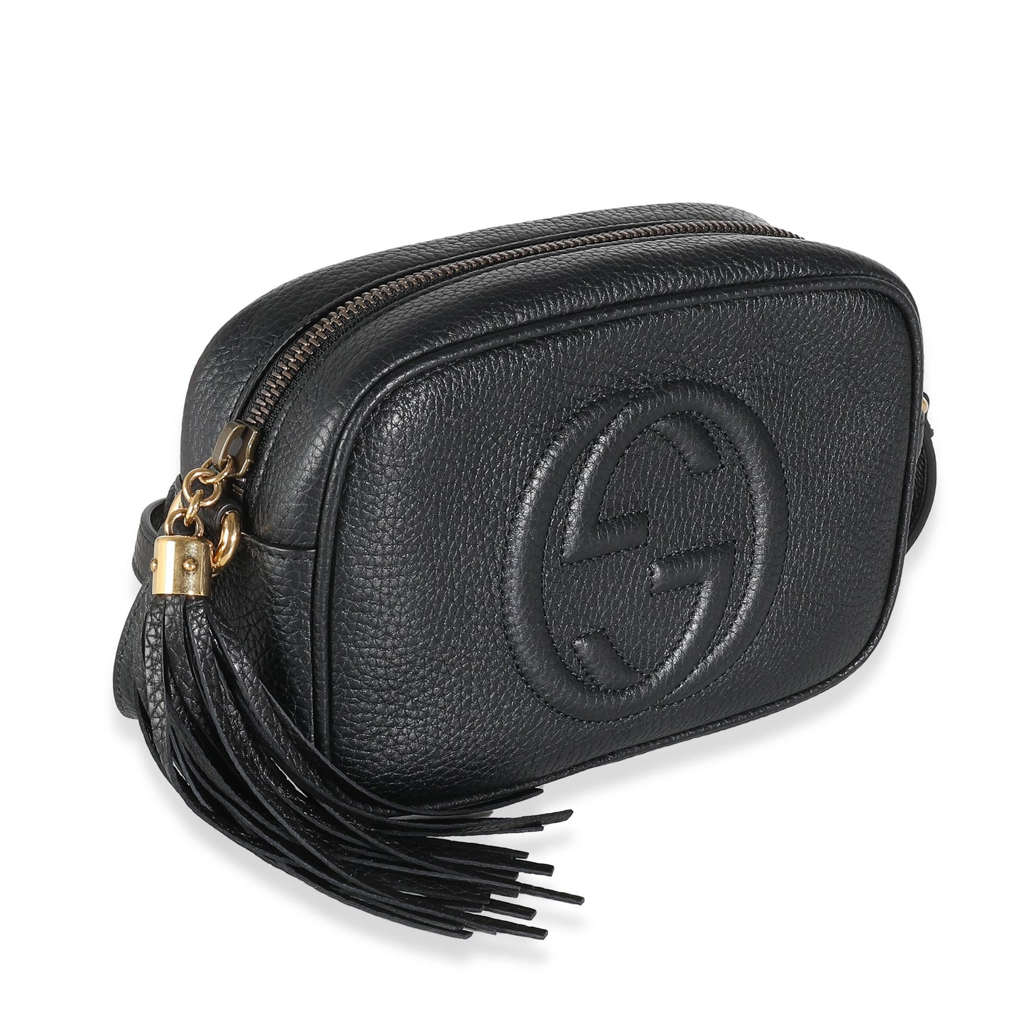 Luxury Gucci Trending 2025 Black Pebbled Calfskin Small Soho Disco