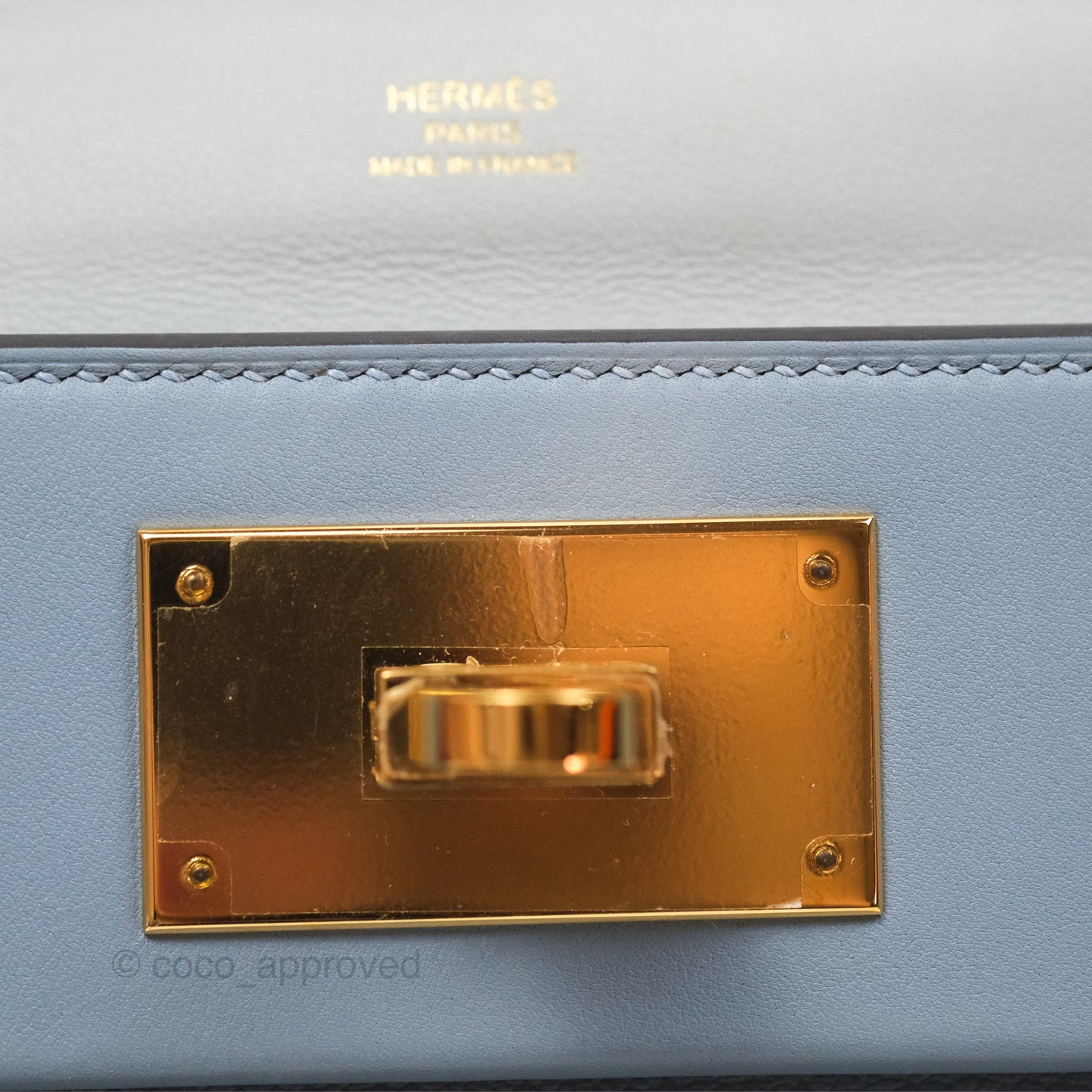 Hermès 24/24 21 Mini Bleu Lin J7 Evercolor/ Swift Gold Hardware