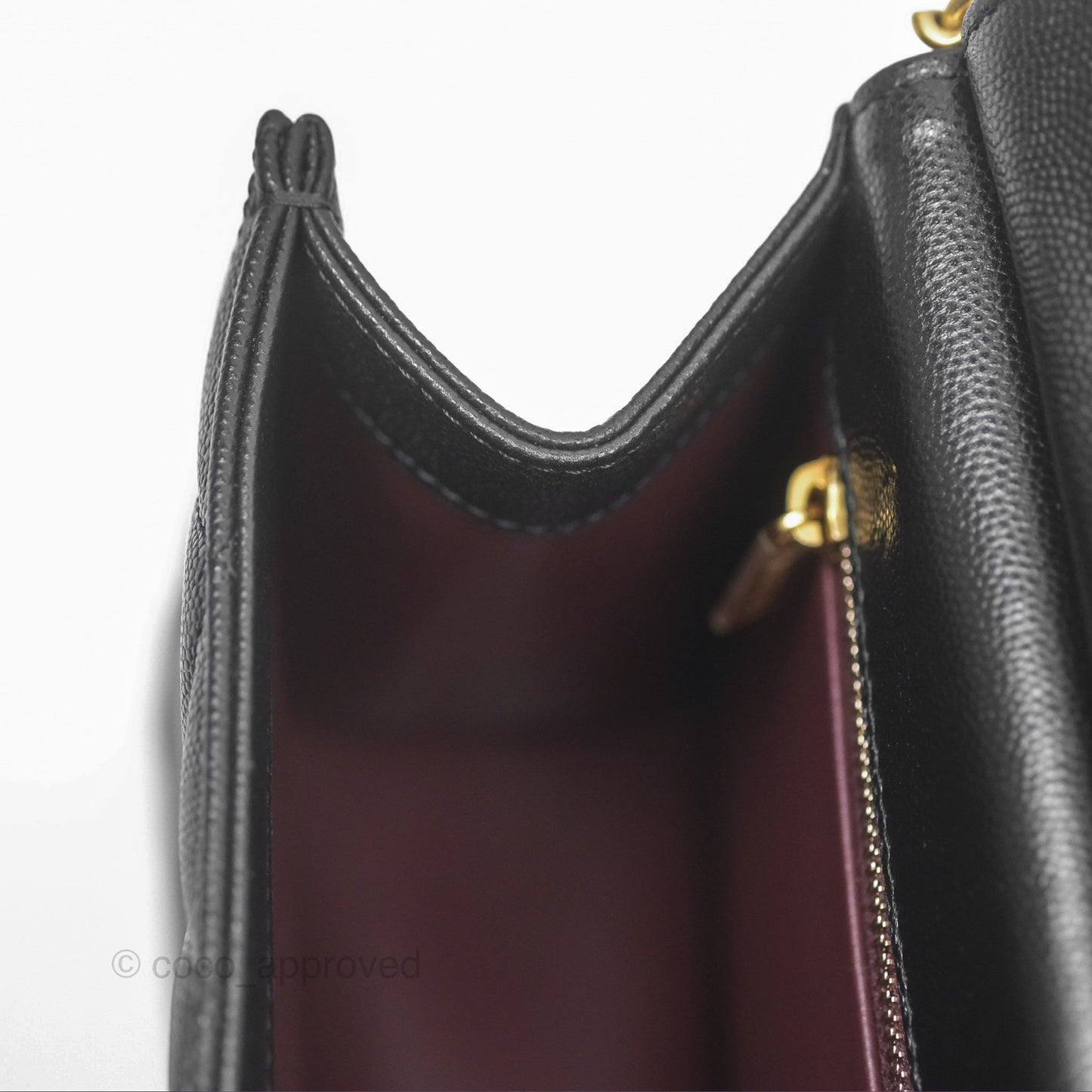 Chanel Chain Flap Bag Black Caviar Aged Gold Hardware 23A