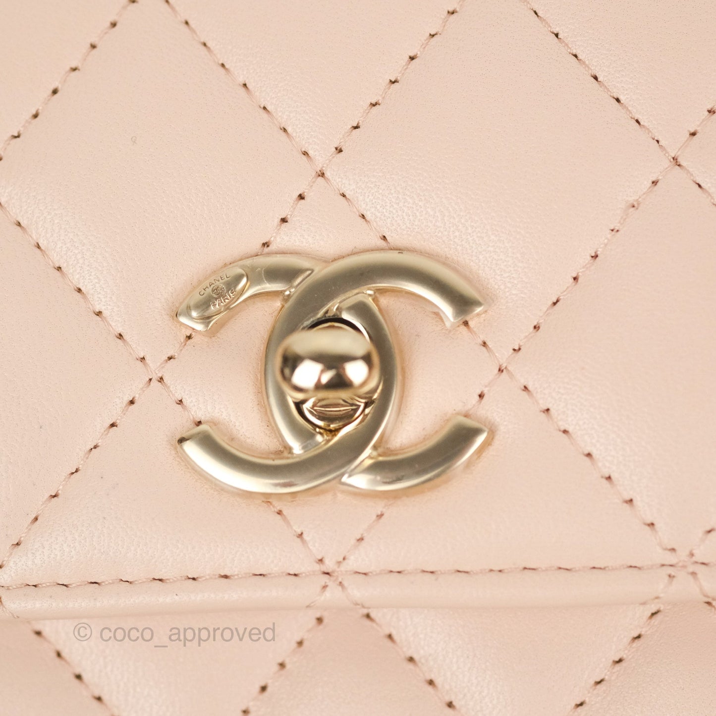Chanel Mini Quilted Trendy CC Clutch With Chain Light Pink Lambskin Gold Hardware
