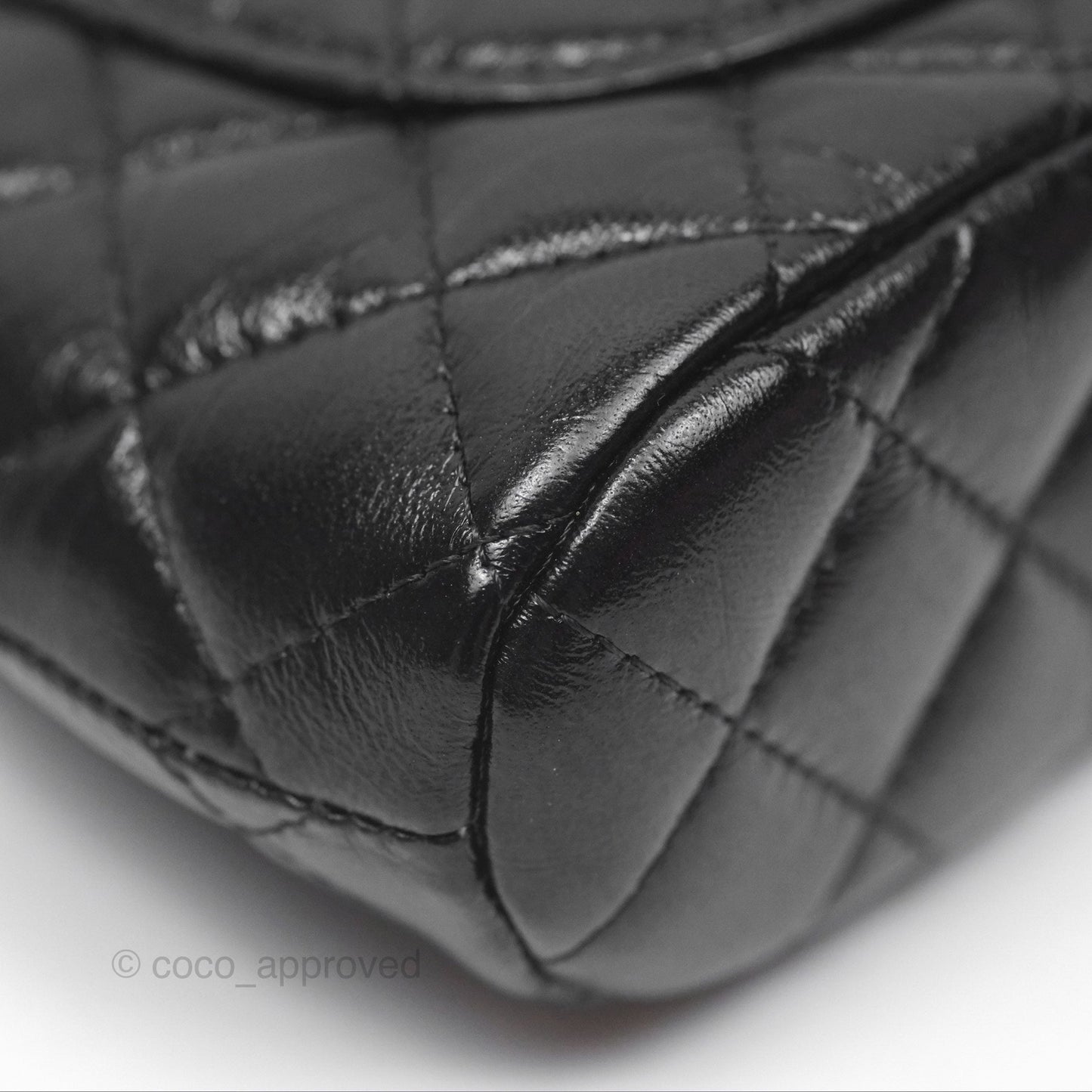 Chanel Mini Handle Clutch with Chain Black Shiny Lambskin Gold Hardware