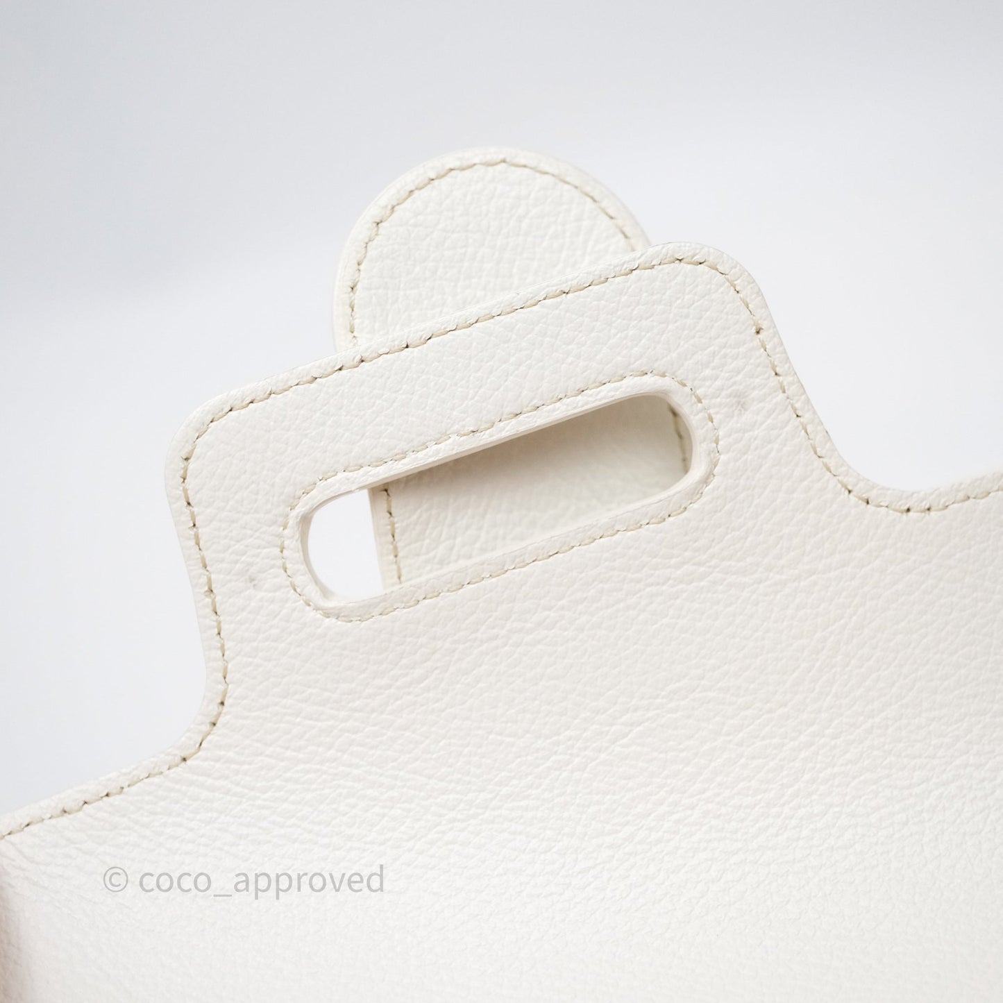 Goyard Saïgon Mini Bag Chevroches Calfskin White Silver Hardware