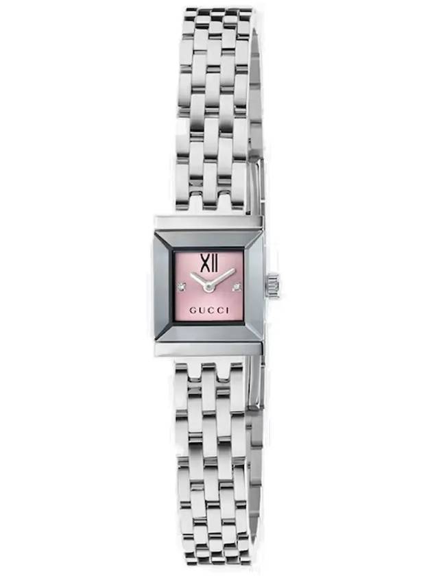 Luxury Gucci Trending 2025 G Frame Metal 14x18mm Watch Silver Pink