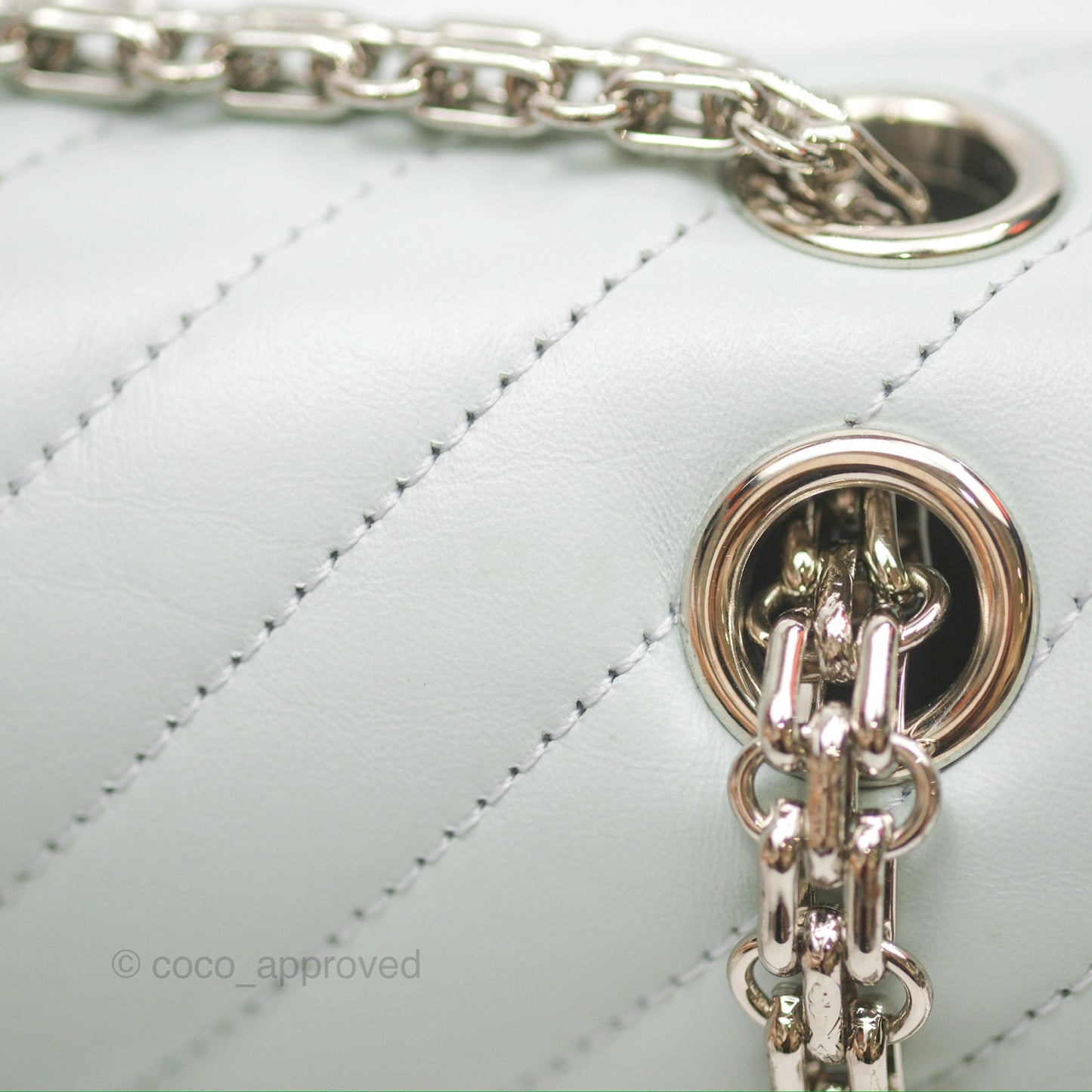 Chanel Mini Reissue 224 Blue Aged Calfskin Silver Hardware