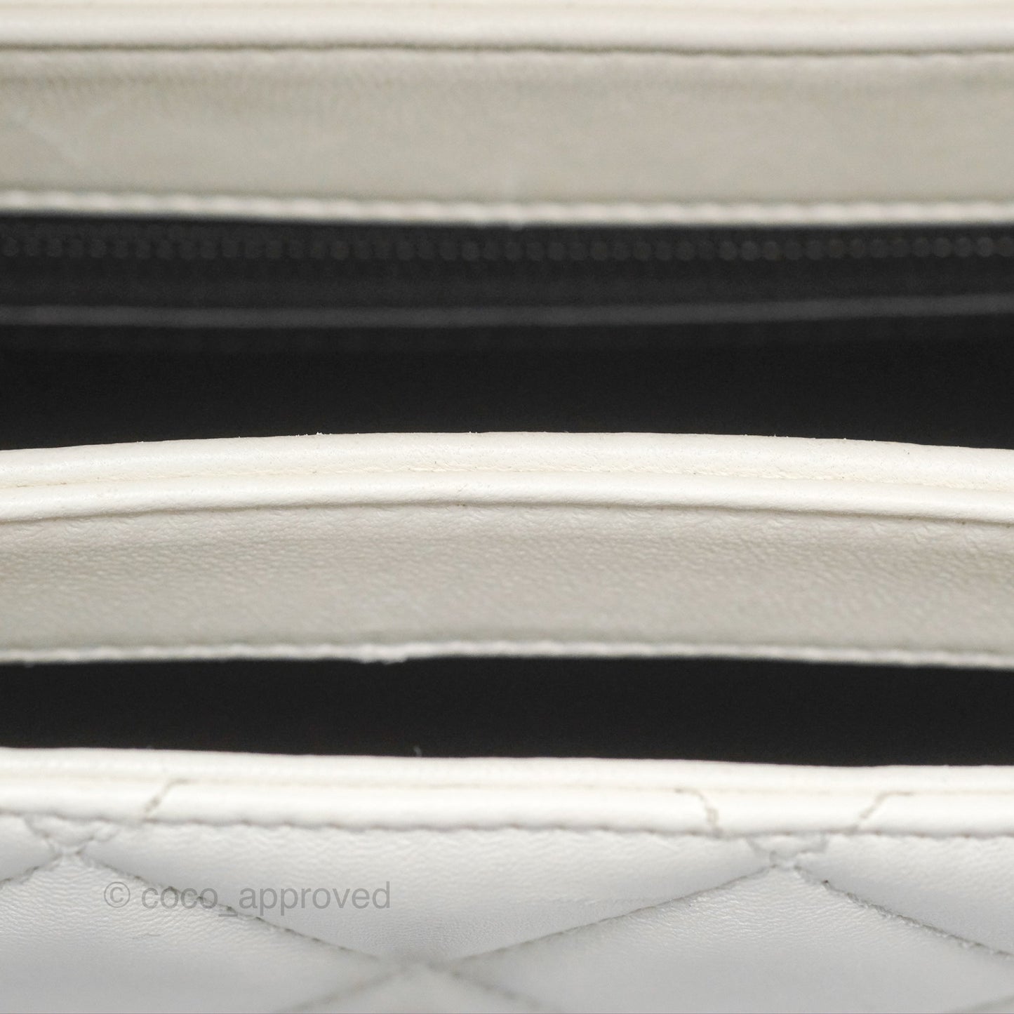Chanel Trendy CC Small White Lambskin Black Hardware