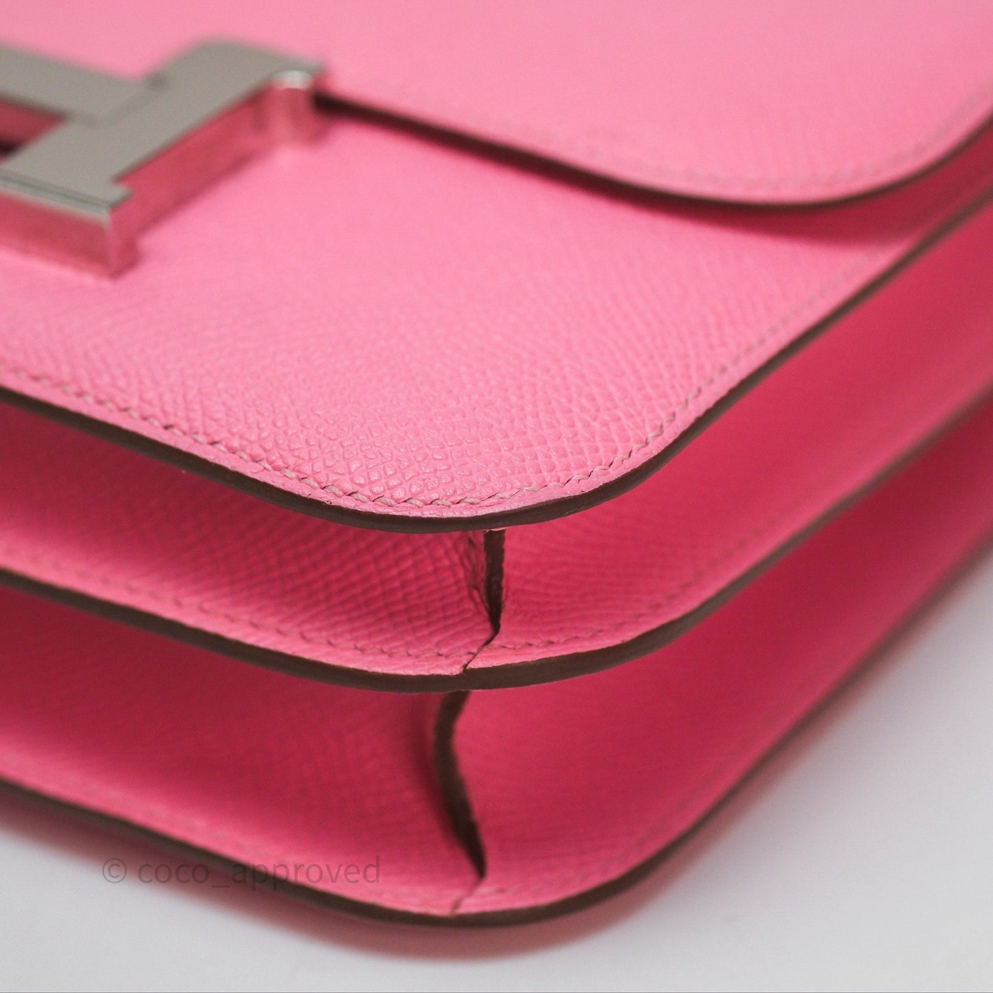 Hermès Constance Mini 18cm Rose d'ete Epsom Palladium Hardware
