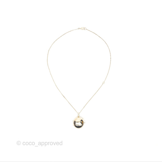 Chanel CC Sphere Locket Necklace Gold Tone 21S