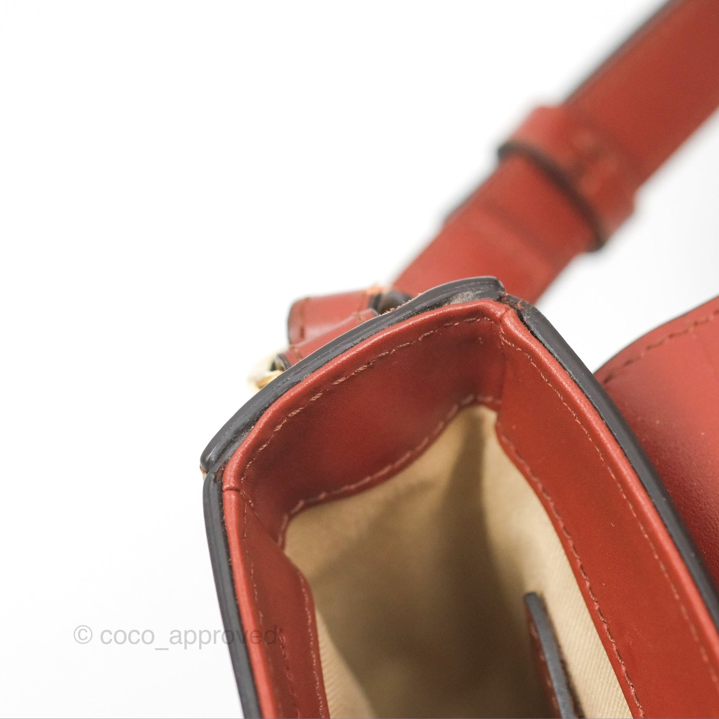 Chloé Mini C Bag Sepia Brown Shiny/Suede Calfskin