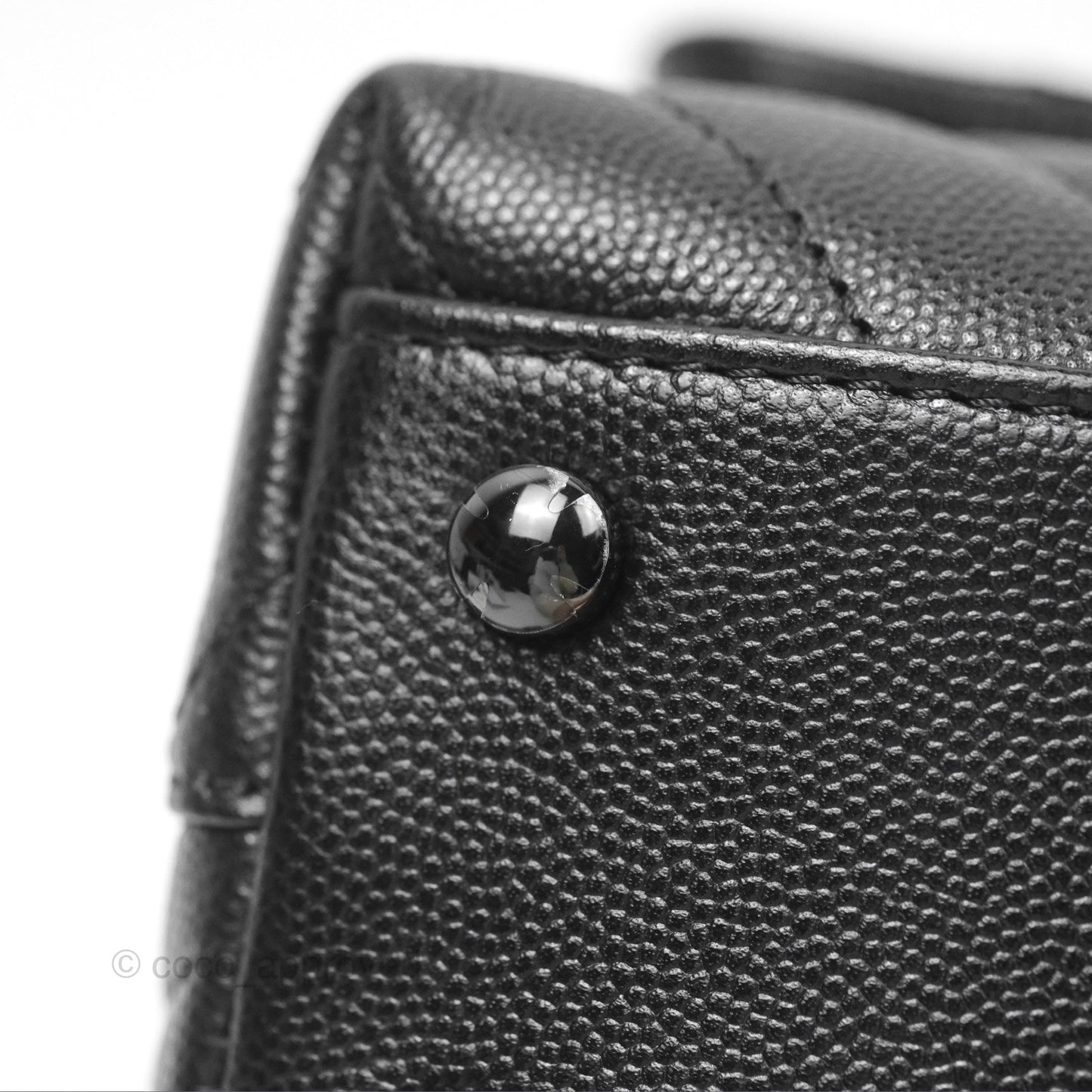 Chanel Small Coco Handle Chevron So Black Caviar