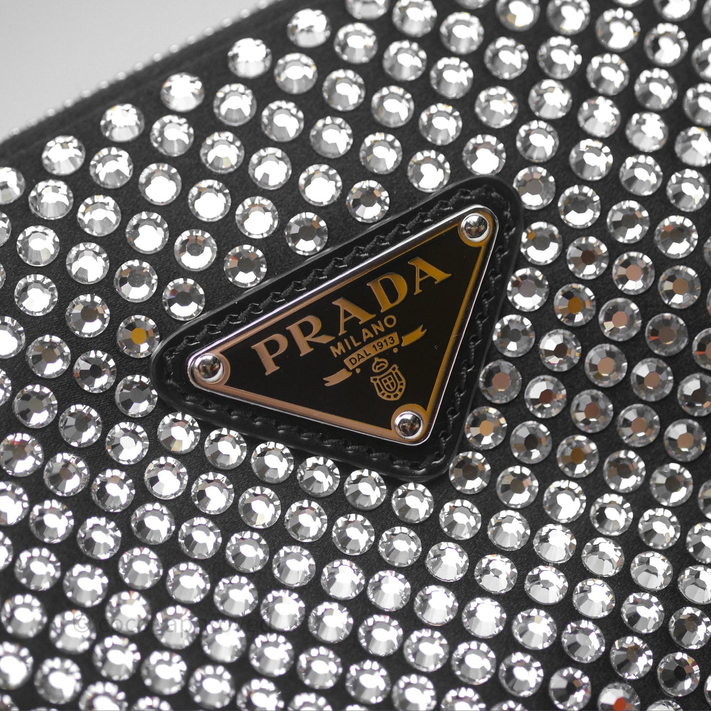 Prada Triangle Crystal Bag Black