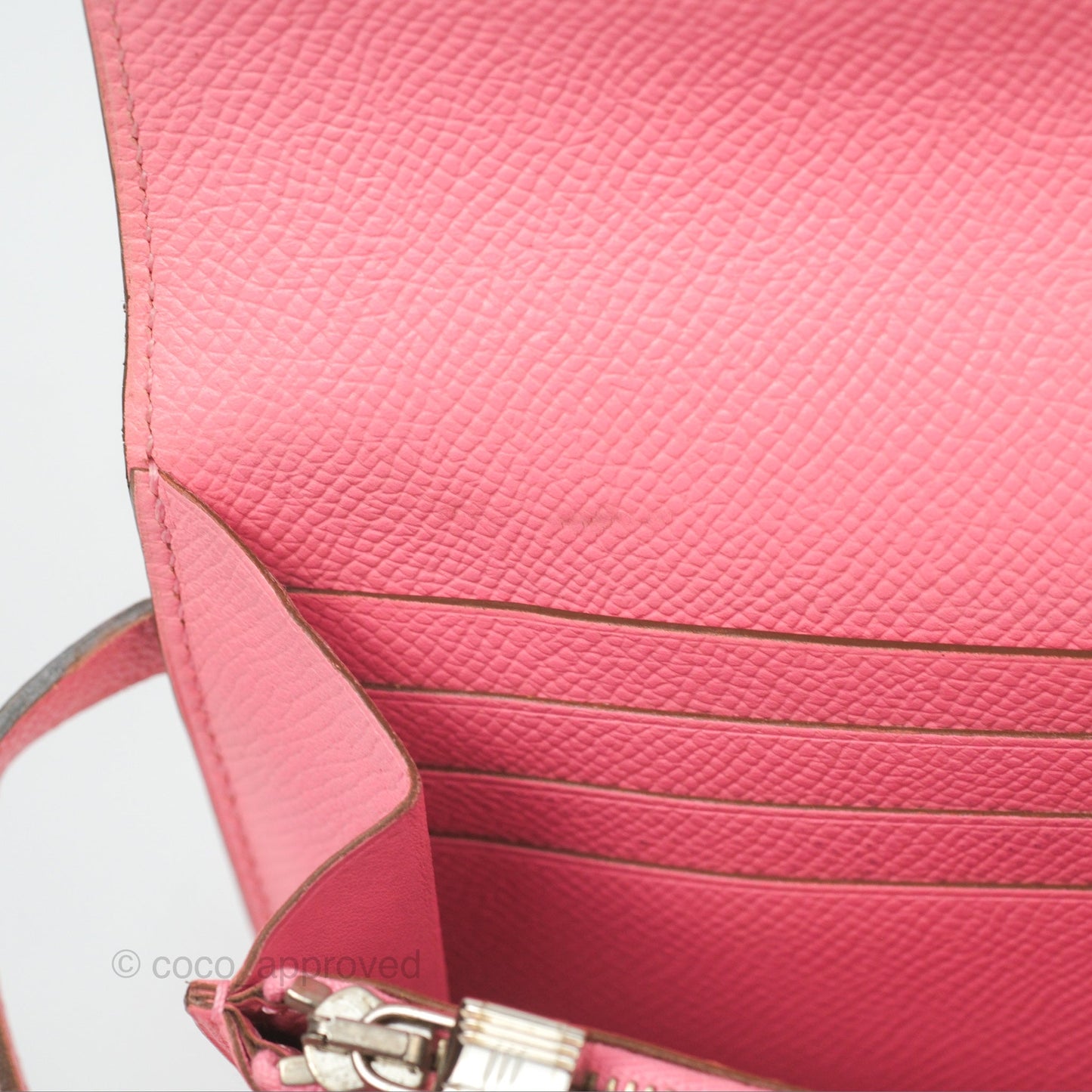 Hermès Kelly Wallet Rose Confetti Epsom Palladium Hardware