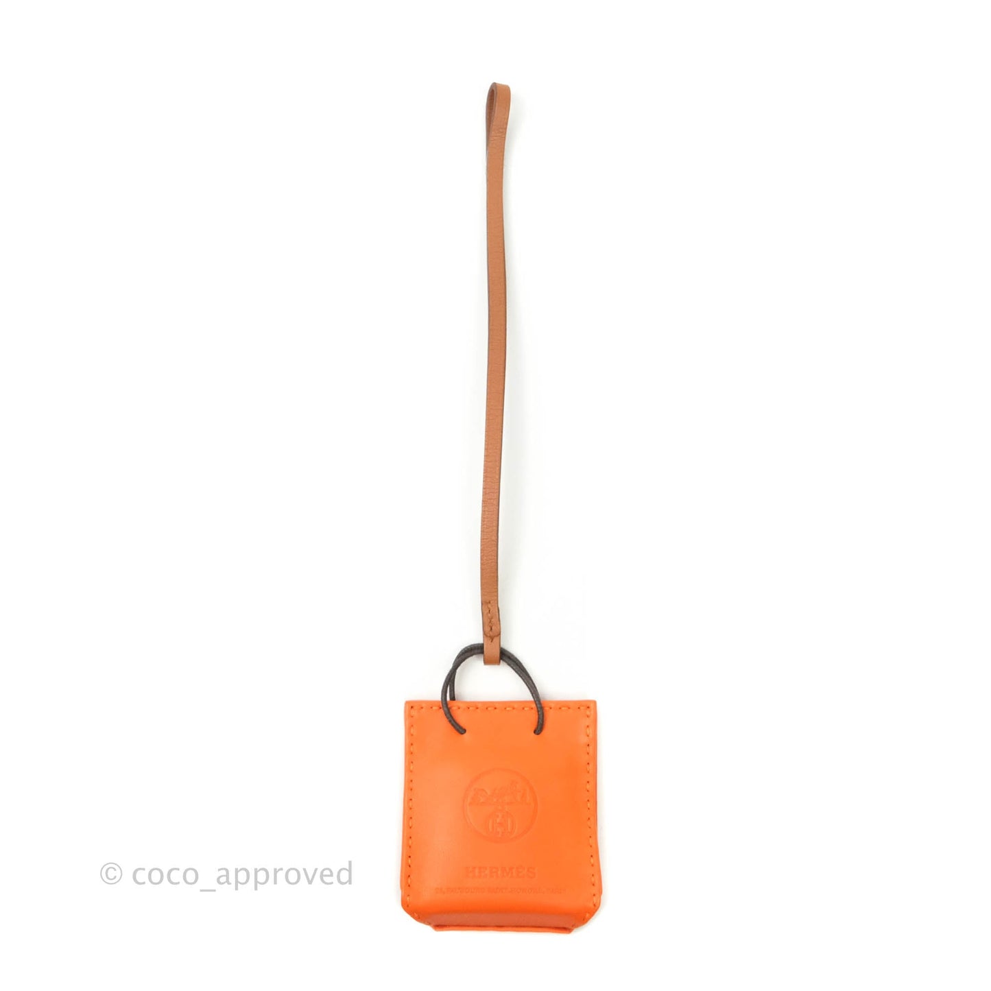 Hermès Orange Shopping Bag Charm