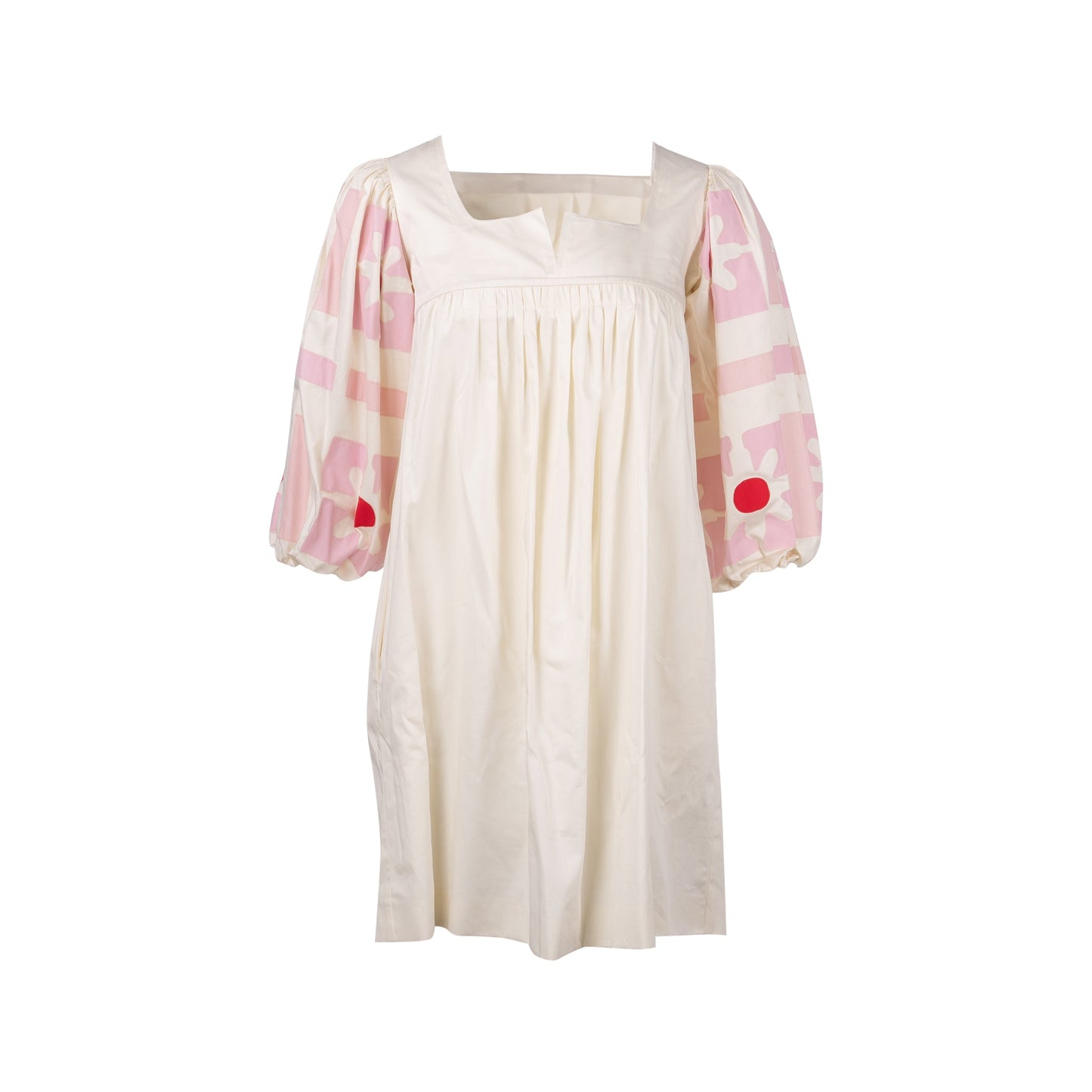 MIU MIU Size 36 Mini Dress Cotton White/Multicolour