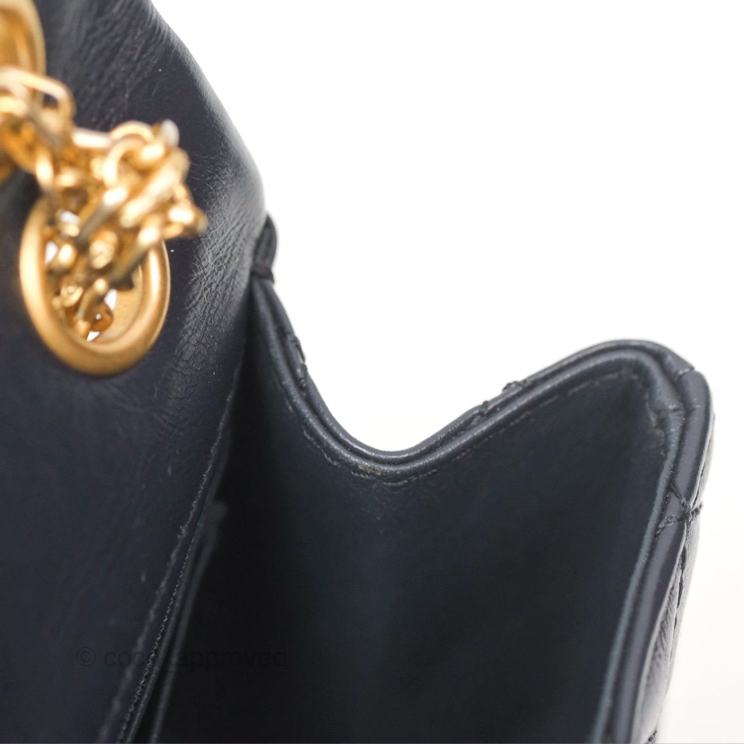 Chanel Mini Reissue 224 Navy Aged Calfskin Aged Gold Hardware
