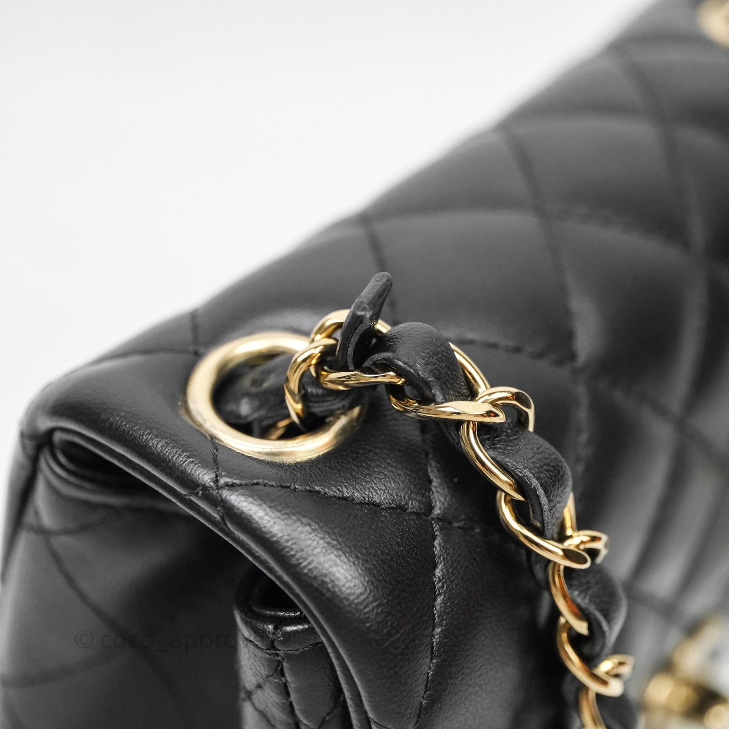 Chanel Mini Square Quilted Black Lambskin Gold Hardware