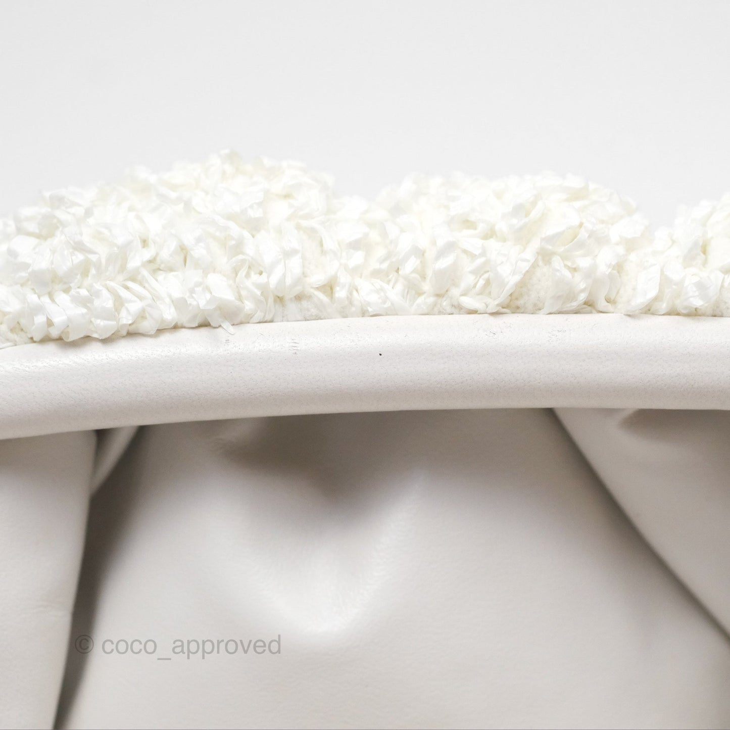 Bottega Veneta The Mini Pouch Boucle Raffia White