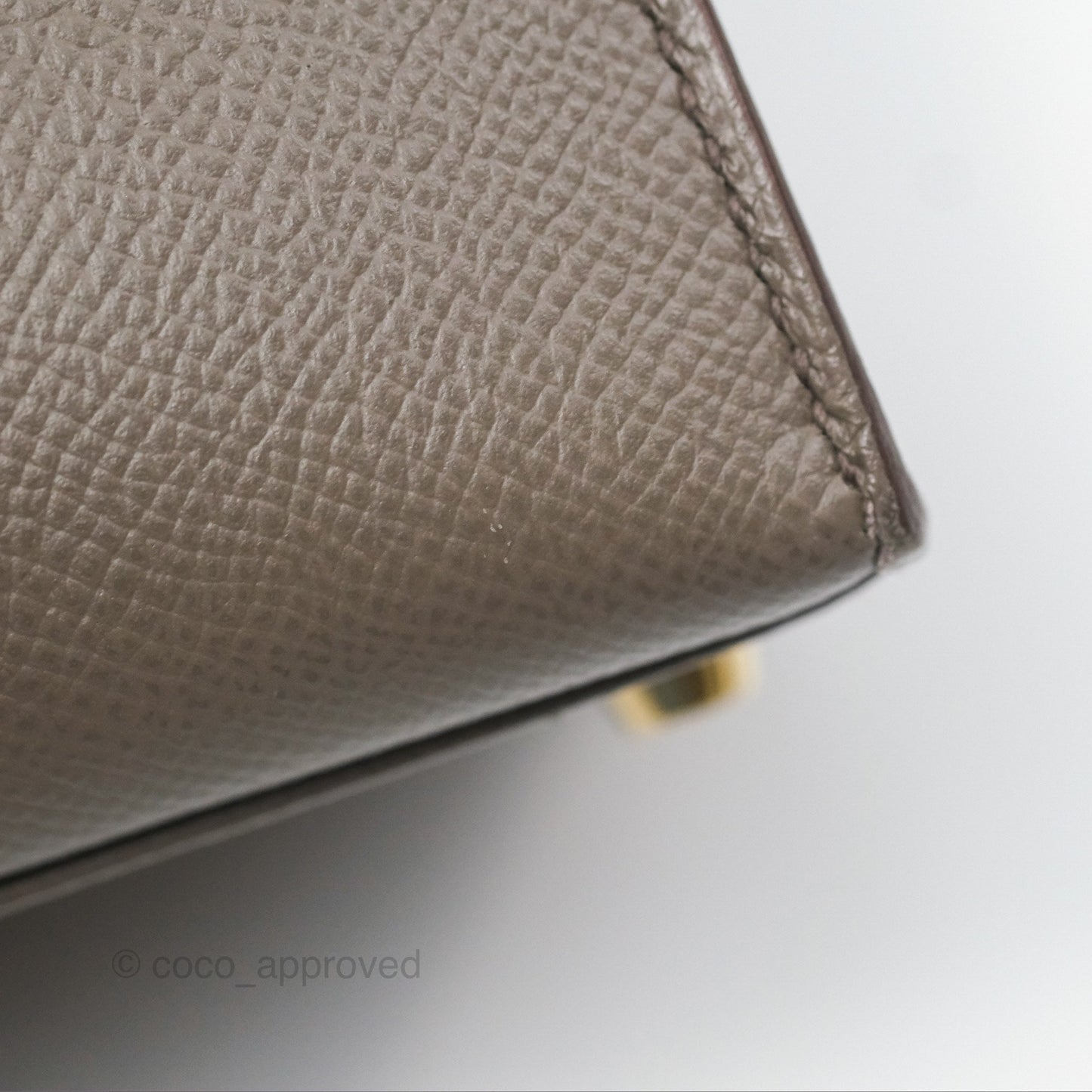 Hermès Kelly Sellier 28 Gris Etain 8F Epsom Gold Hardware