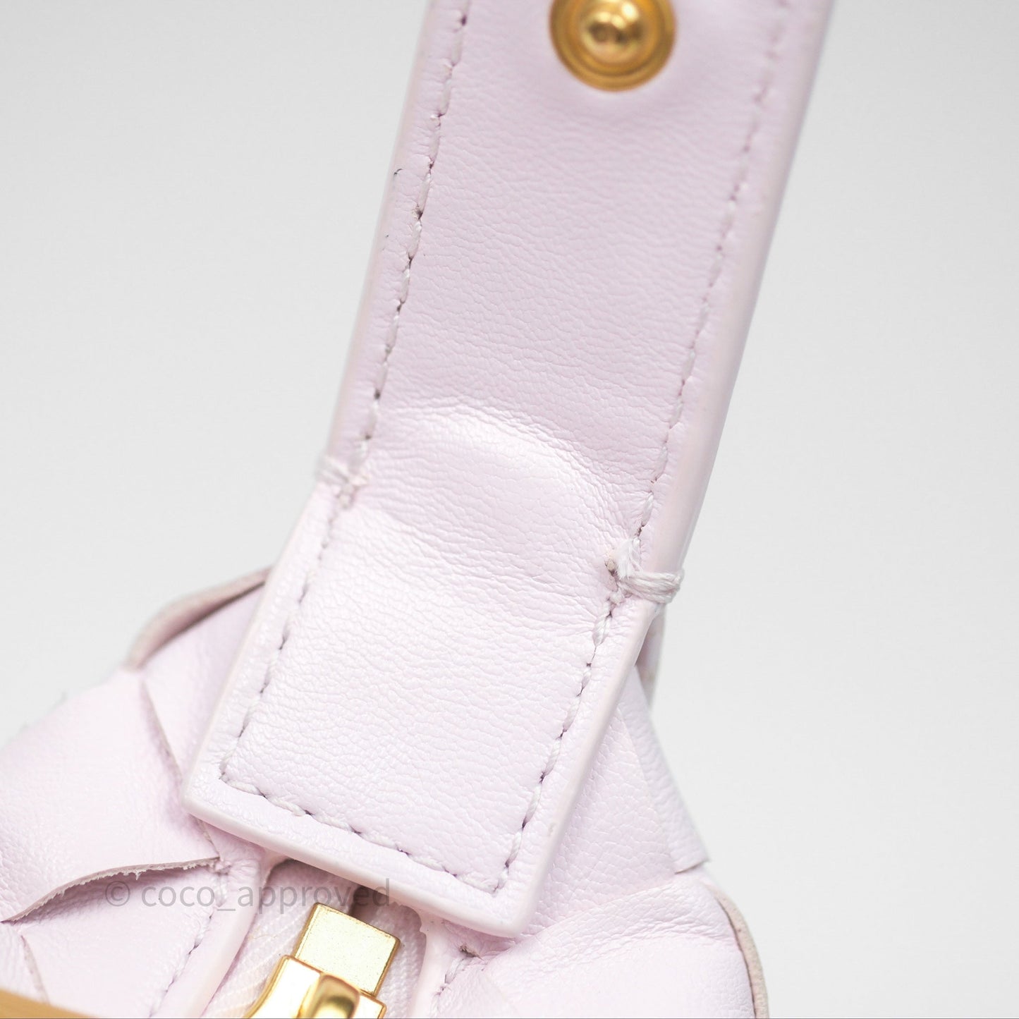 Bottega Veneta Wallace Pink Intrecciato Gold Hardware