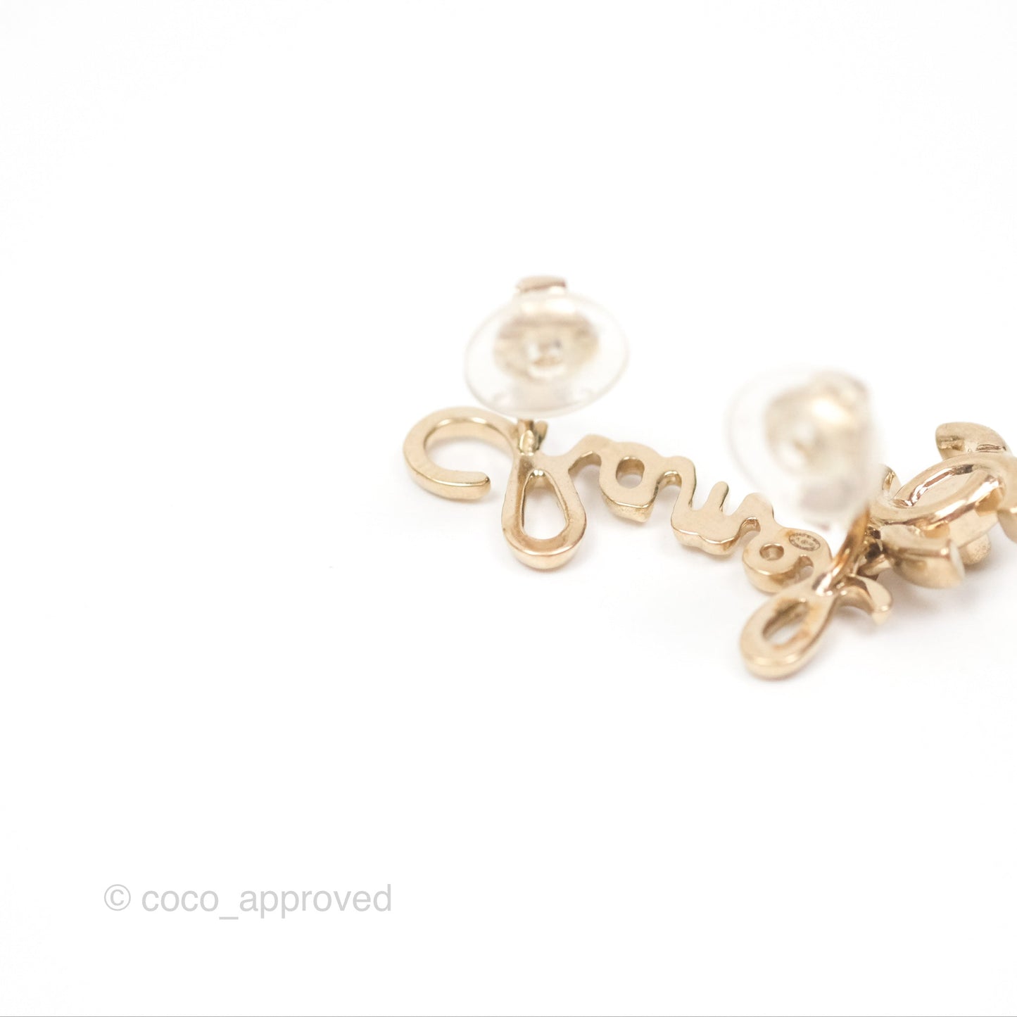 Chanel Logo CC Turnlock Ear Clips Gold Tone 22V