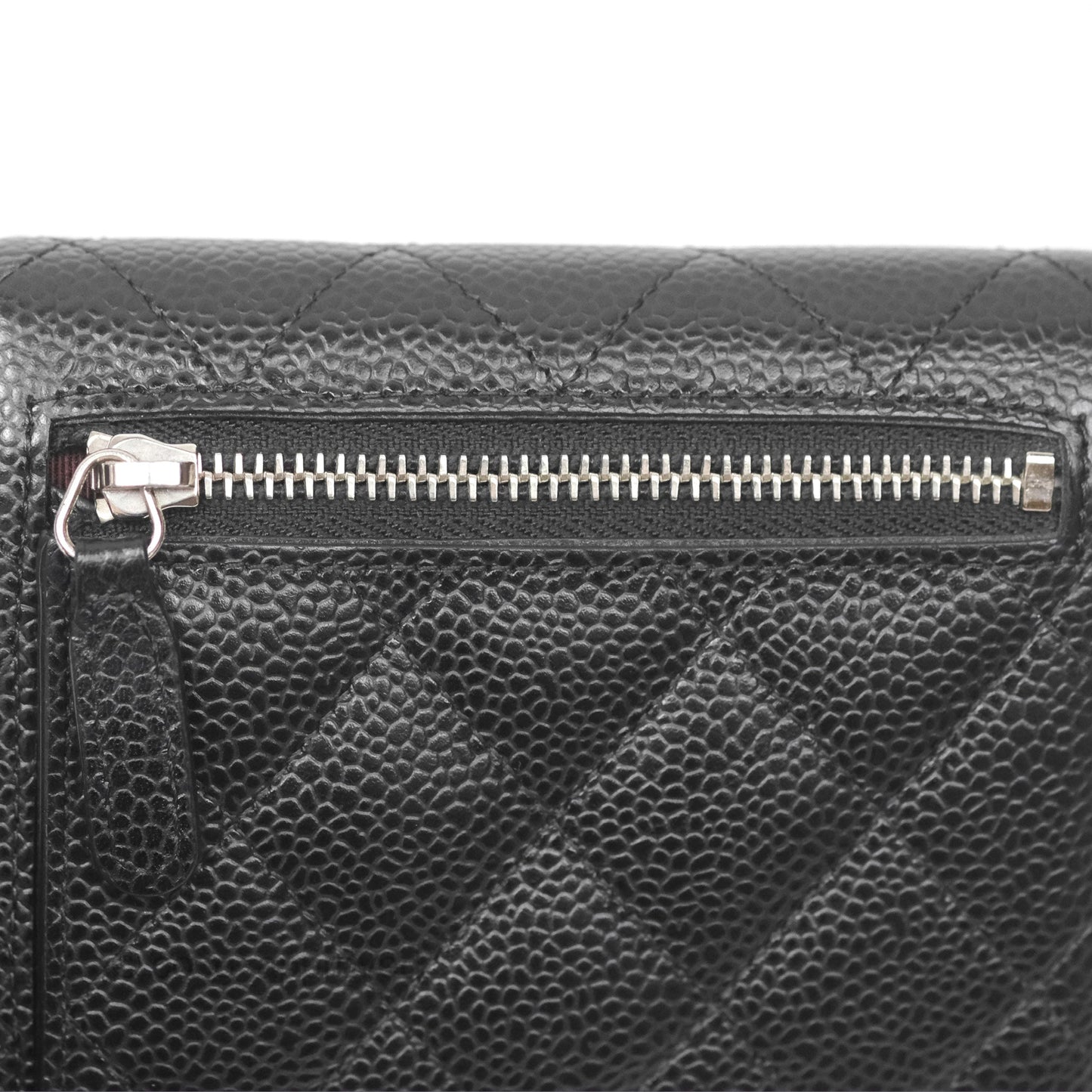 Chanel Classic Short Flap Wallet Black Caviar Silver Hardware