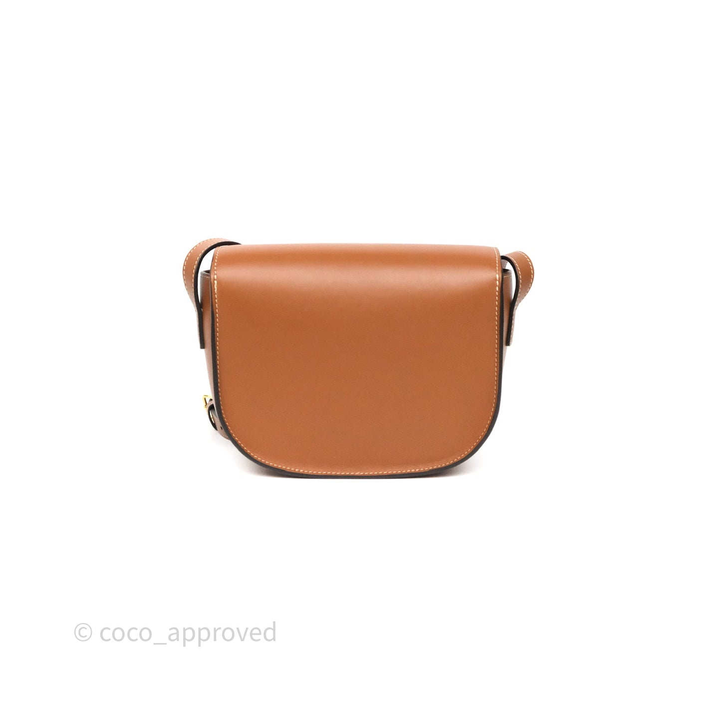Celine Gold Studs Folco Cuir Triomphe in Smooth Calfskin Tan