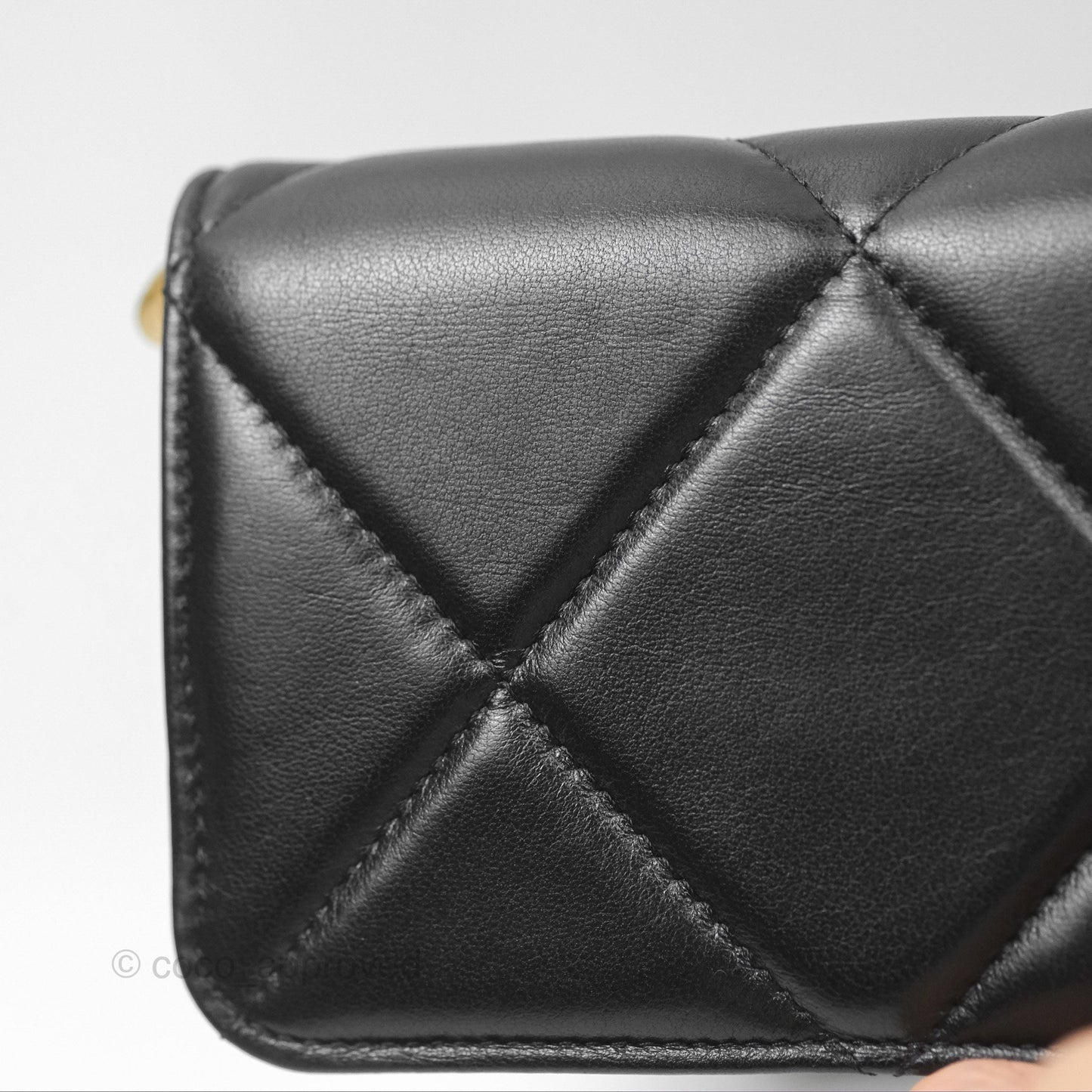 Chanel 19 Clutch With Chain Black Lambskin Mixed Hardware