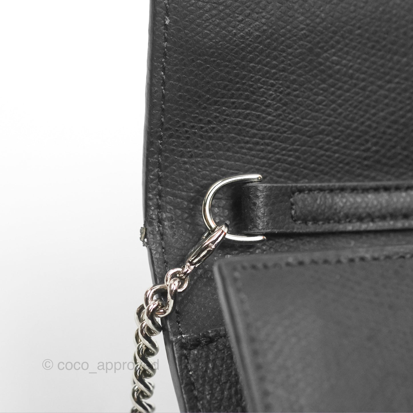 Fendi Kan I Wallet on Chain Black Silver Hardware